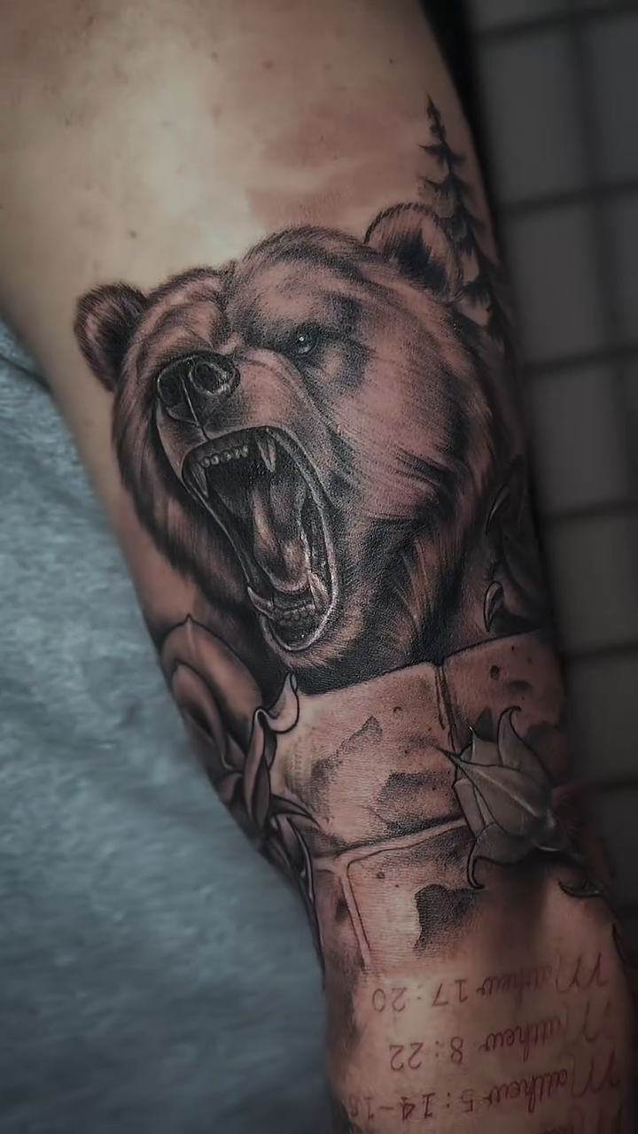 Tattoo by @ragingmaddie — realism, black_and_grey