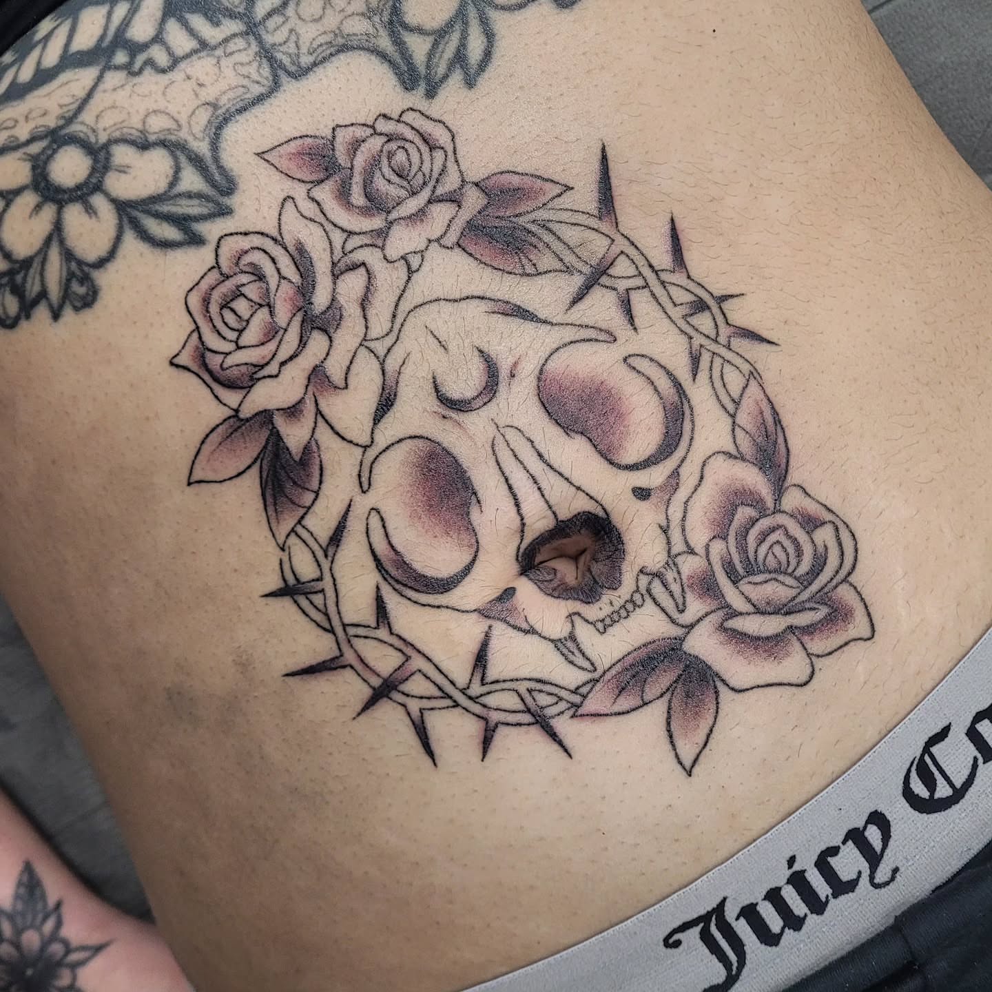 Tattoo by @lariendragon — black_and_grey, realism