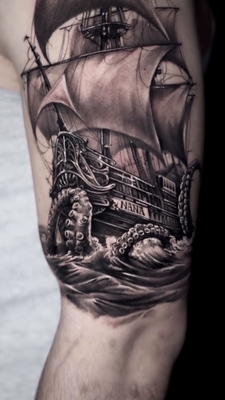 Tattoo by @tattooyasmany2012 — realism, black_and_grey