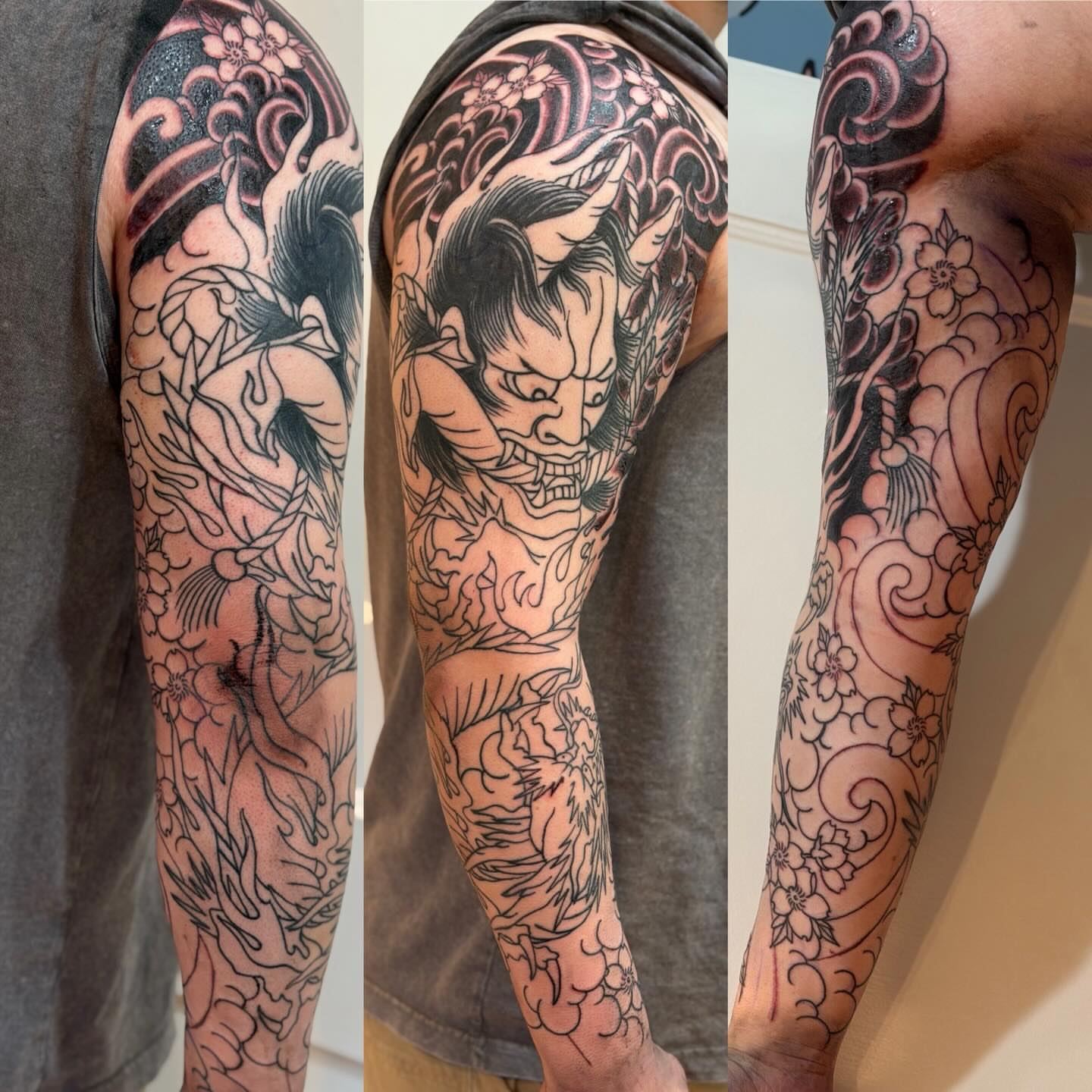 Japanese demon japanese irezumi tattoo on the forearm by Laura Saadati Kepper