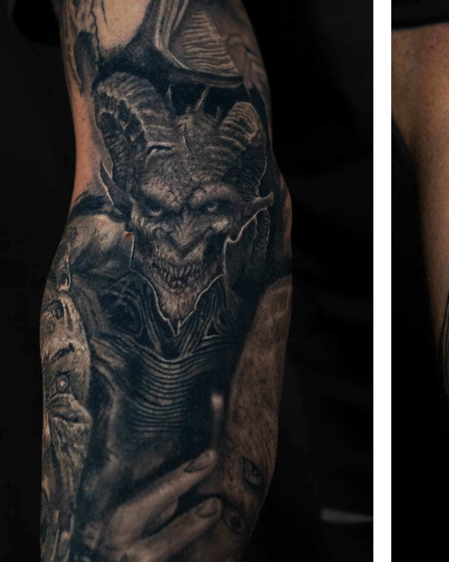 Demon realism tattoo on the forearm by ℝ𝕚𝕔𝕜 ℂ𝕙𝕚𝕣𝕕𝕠𝕟