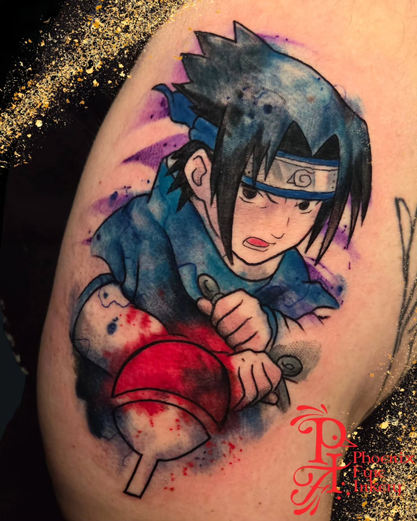 Tattoo by @phoenixfyreinkery — anime