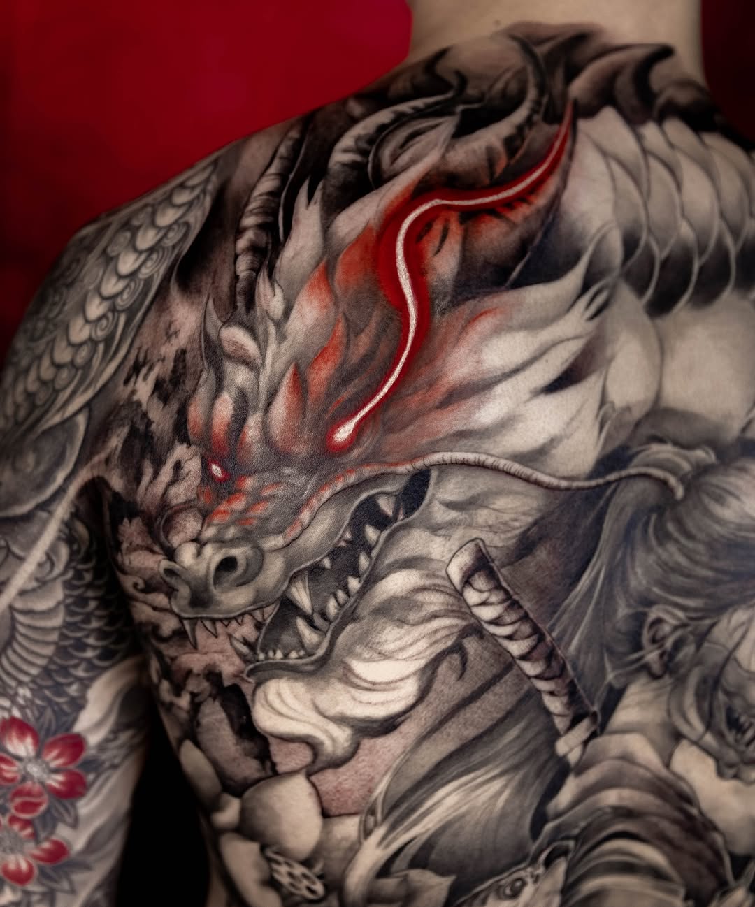 Tattoo by @1kc_laurenbeee — japanese_irezumi, black_and_grey