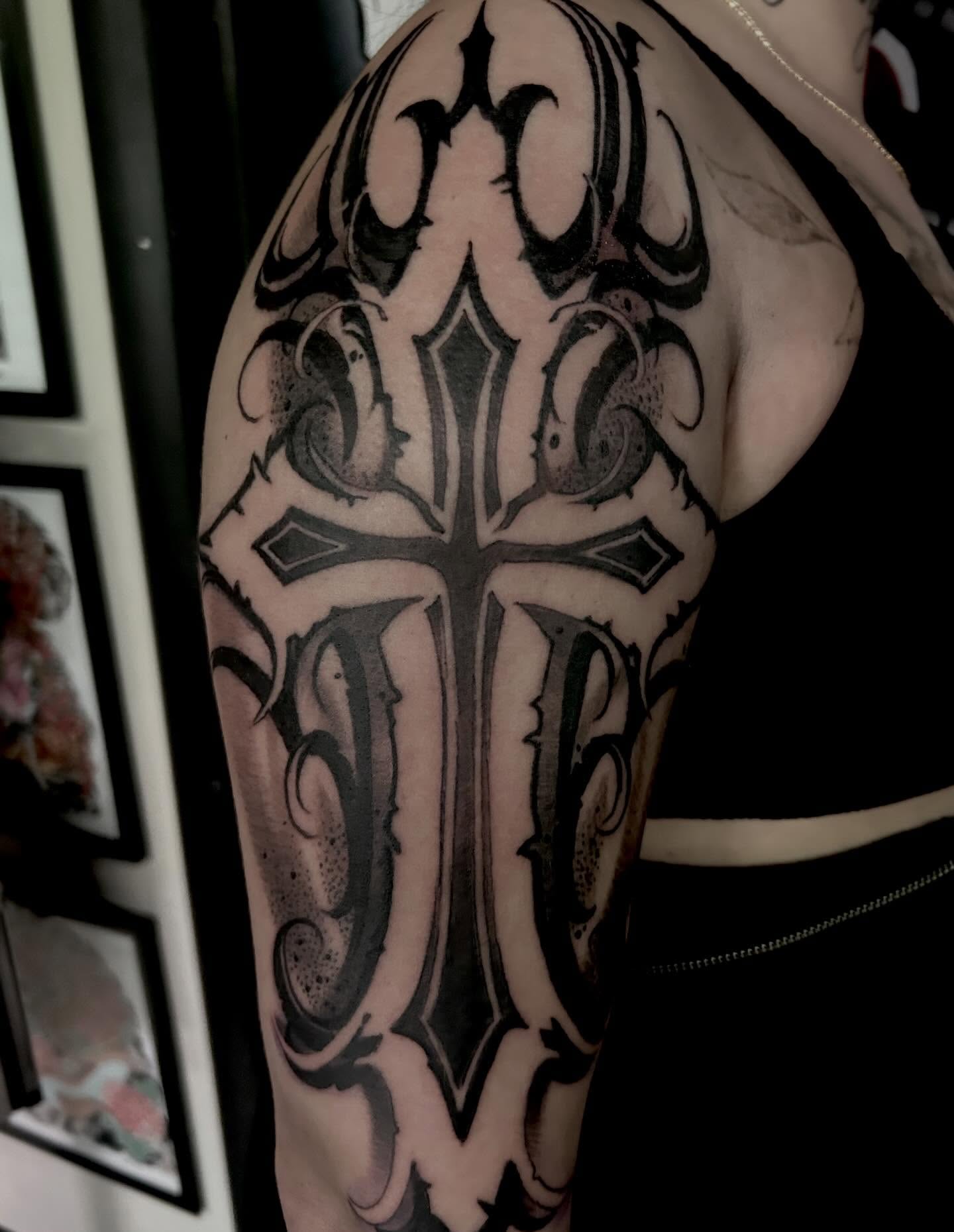 Tattoo by @tattz_brannigan — black_and_grey, tribal