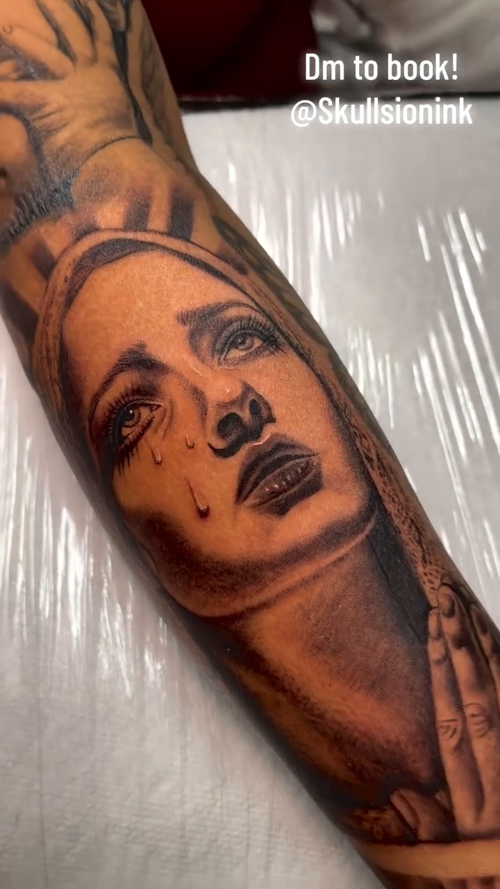 Tattoo by @skullsionink β realism, black_and_grey