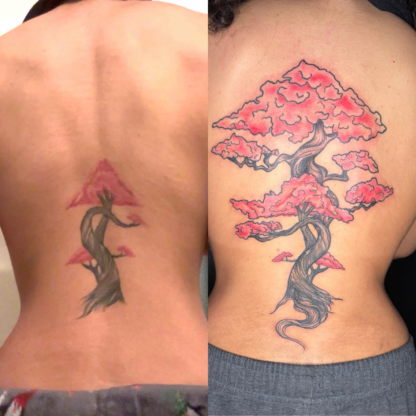 Bonsai tree japanese irezumi tattoo on the back by Rose DeLisse