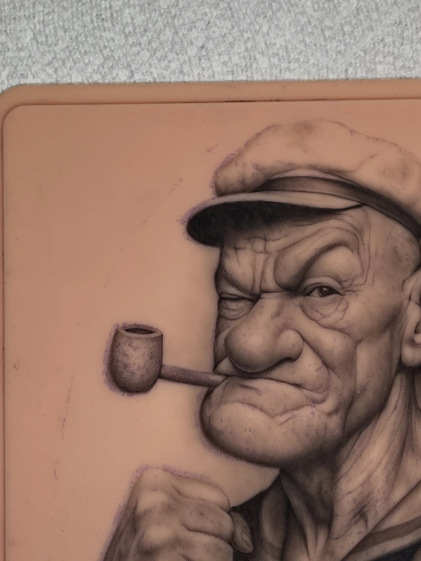 Elderly man smoking pipe realism tattoo by Dotwork