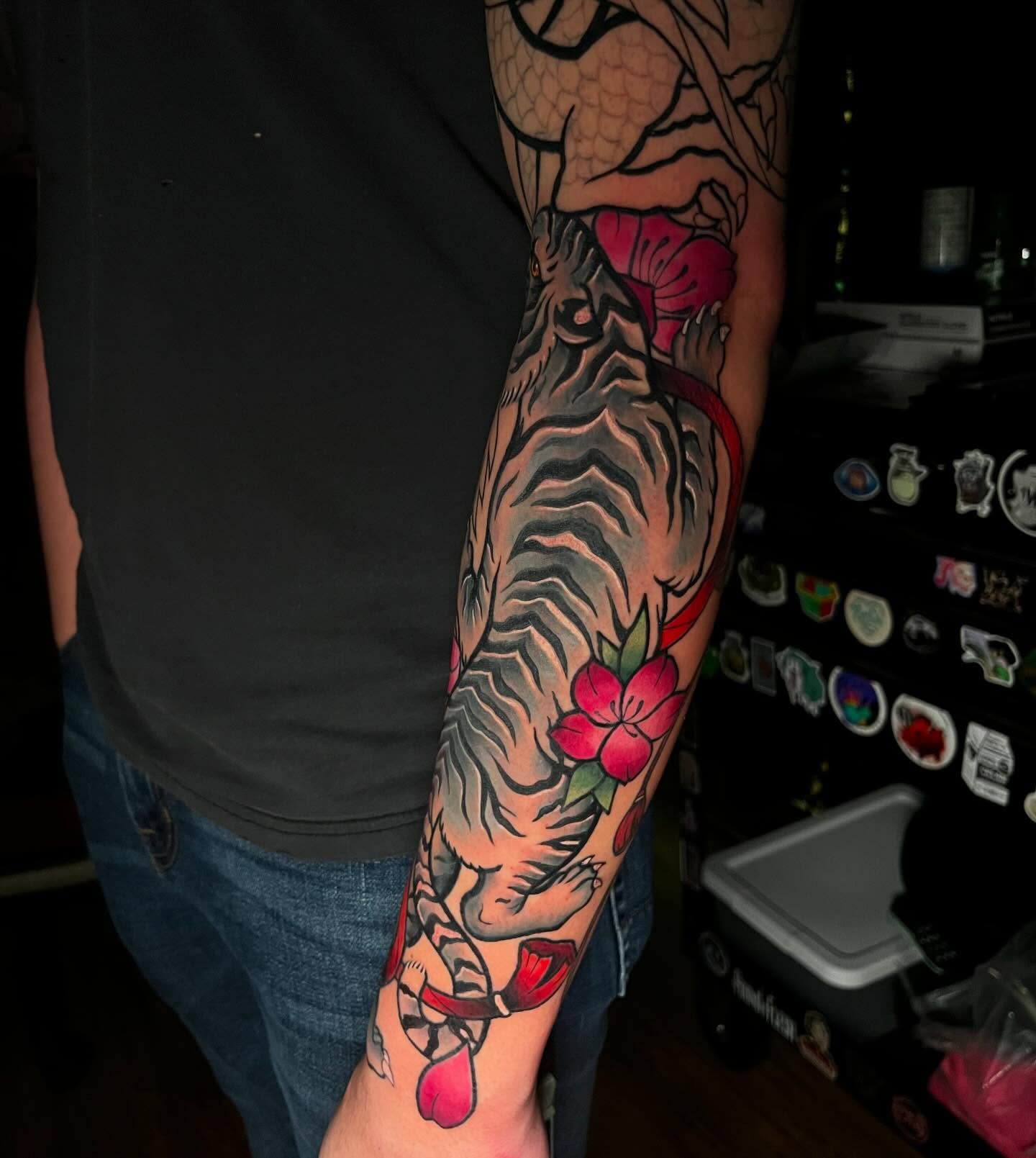 Tattoo by @oliviawhantattoos — american_traditional, dotwork