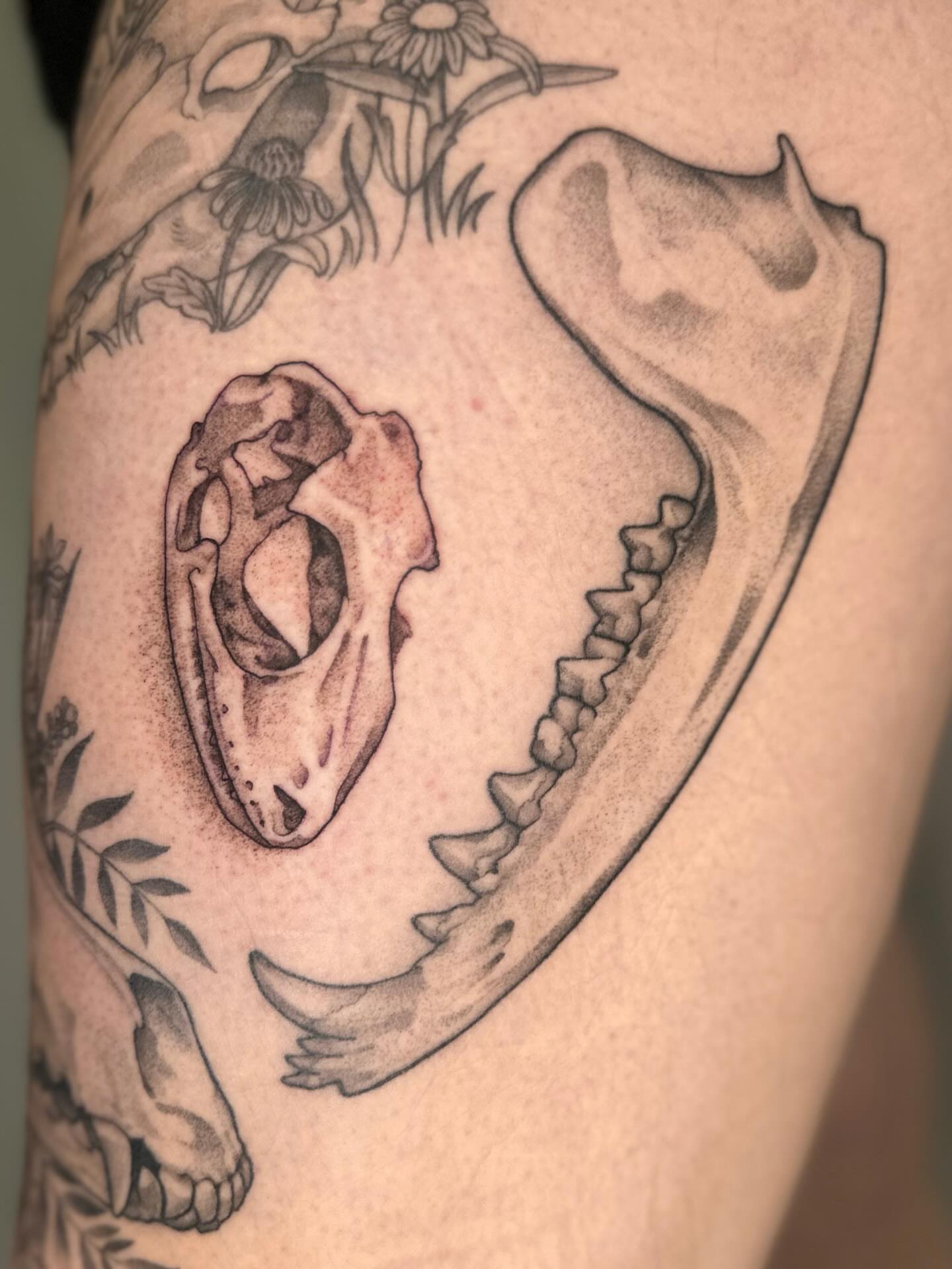 Tattoo by @grimmyweep — dotwork, realism