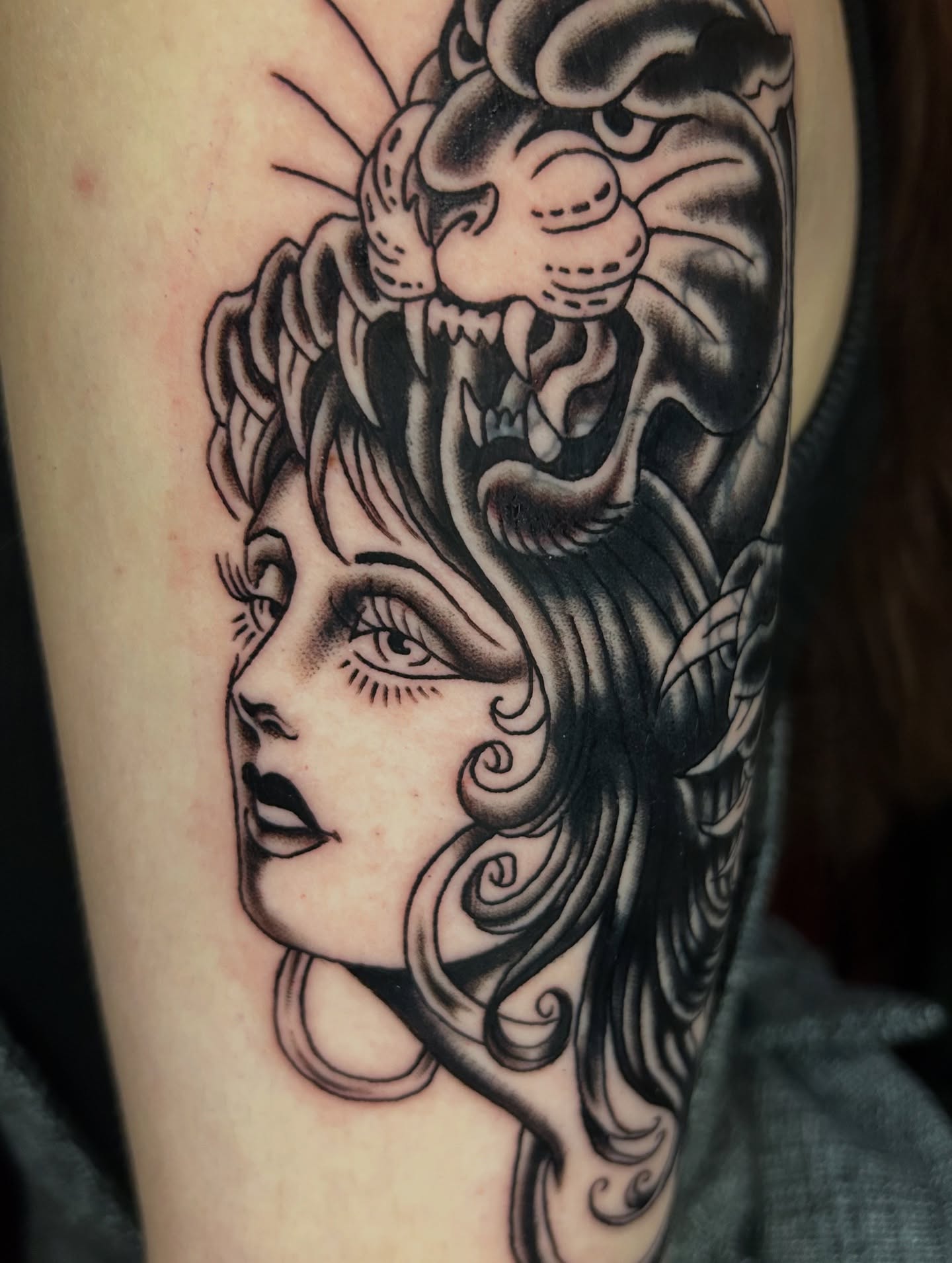 Tattoo by @dirtyblackboots — american_traditional, black_and_grey