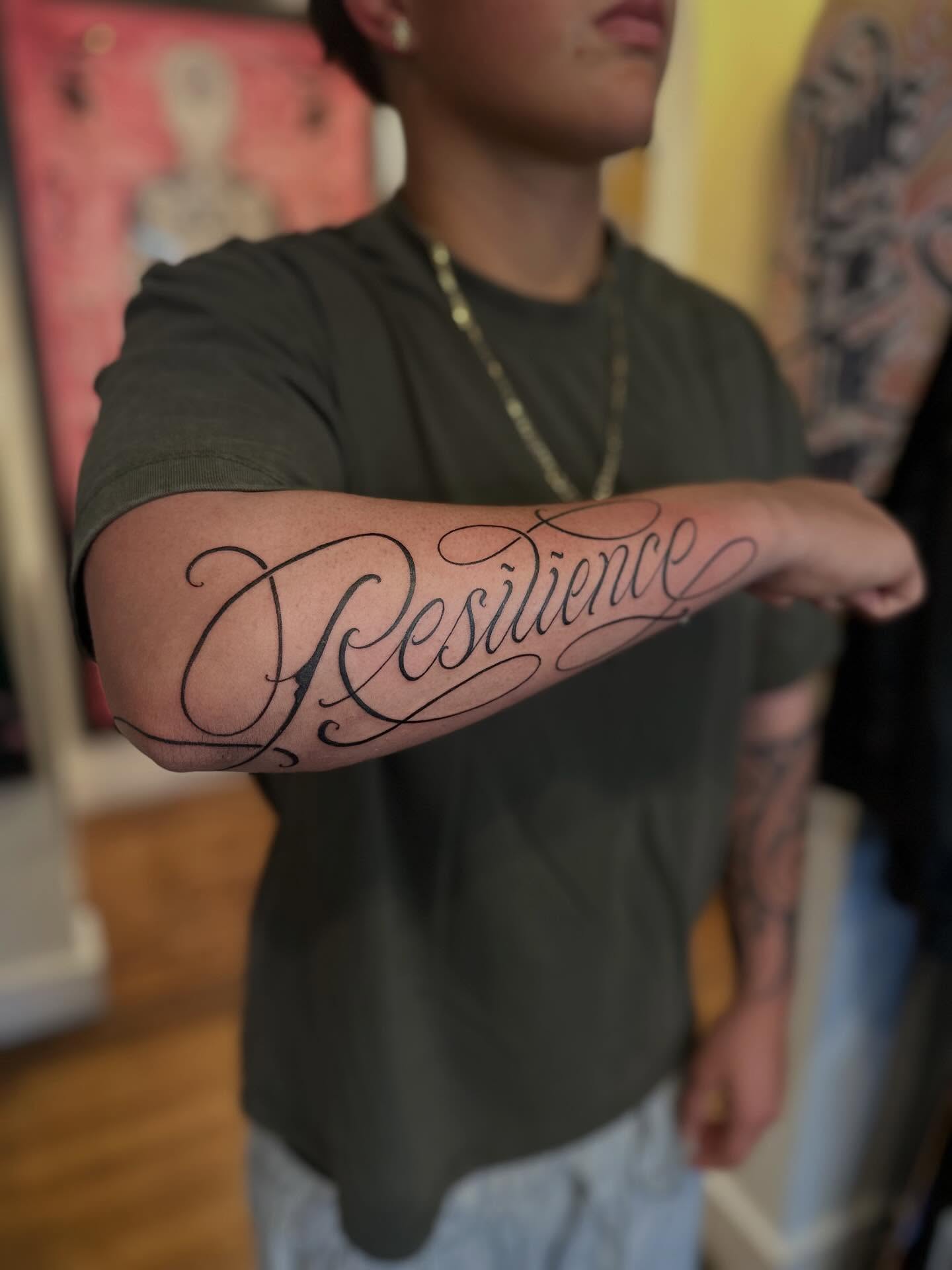 Tattoo by @deft_ink β lettering_script