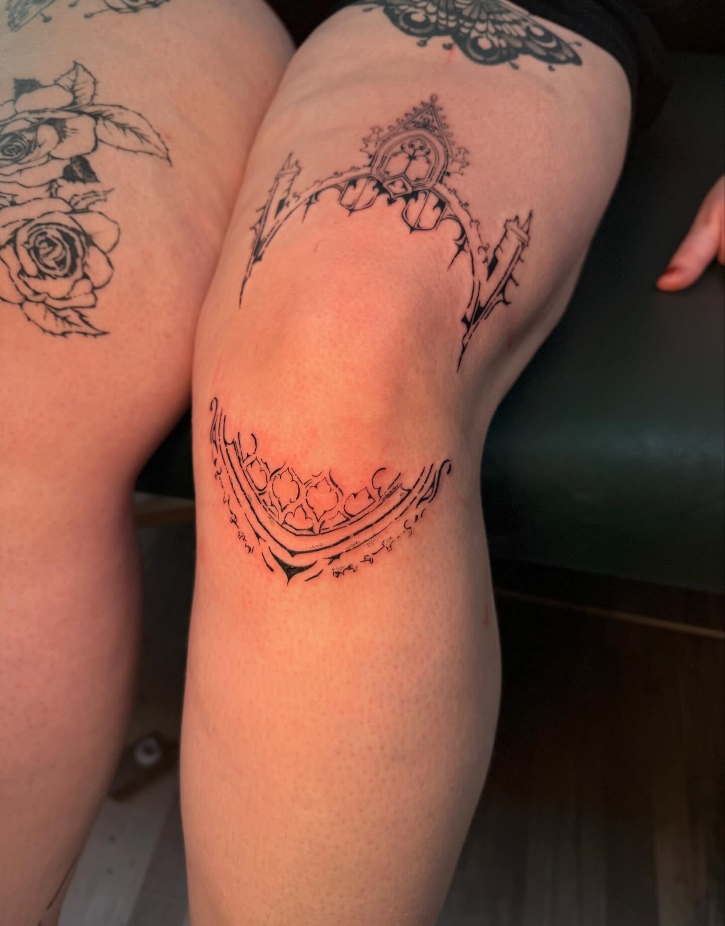 Thorn crown black and grey tattoo on the thigh by elisa!  ✶ illustrative blackwork tattoo
