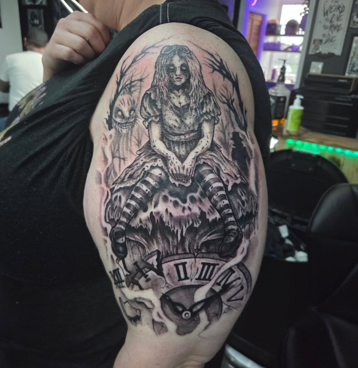 Tattoo by @geo_does_art — dark_realism, black_and_grey