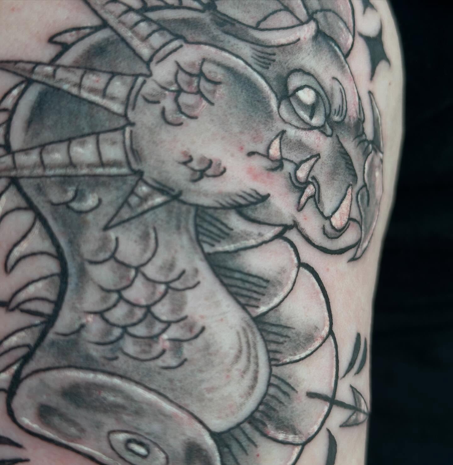 Tattoo by @pinbug — black_and_grey
