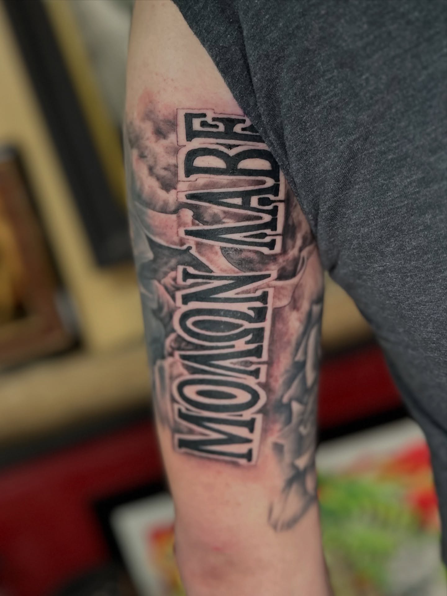 Molon Labe American traditional tattoo on the forearm by Skoty Fox