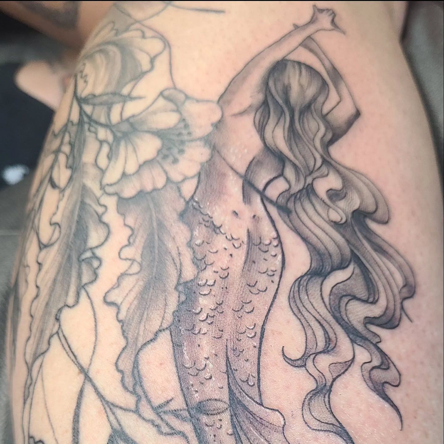 Tattoo by @shannongatesart — black_and_grey, realism