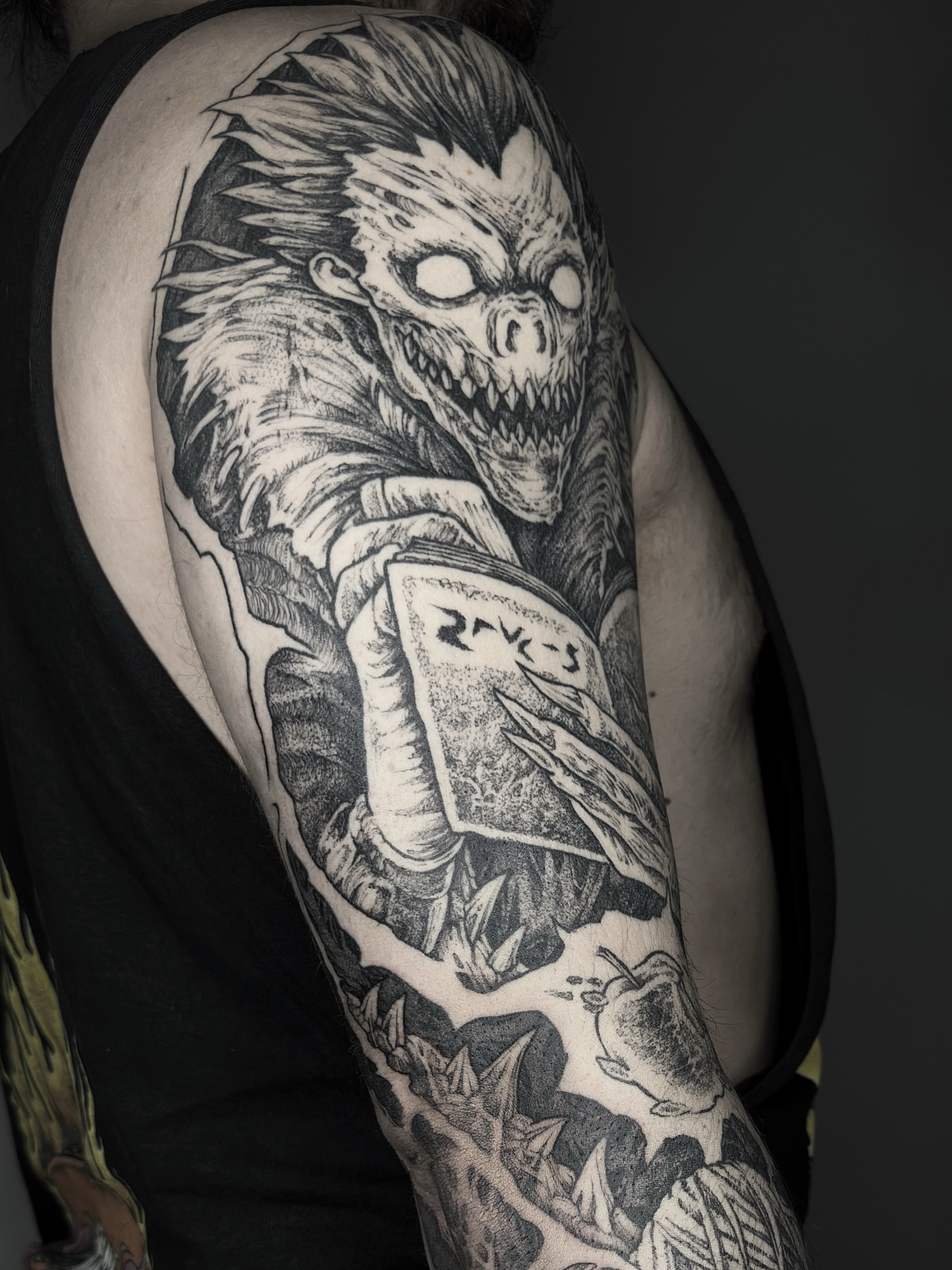 Tattoo by @panyvinoo — dotwork, black_and_grey