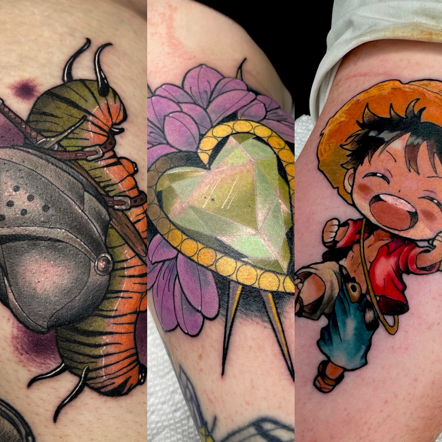 Insect and flower realism tattoo on the forearm by Brett Brown