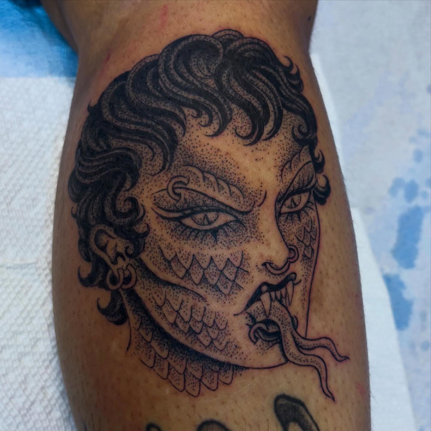 Tattoo by @evilnemec โ dotwork, black_and_grey