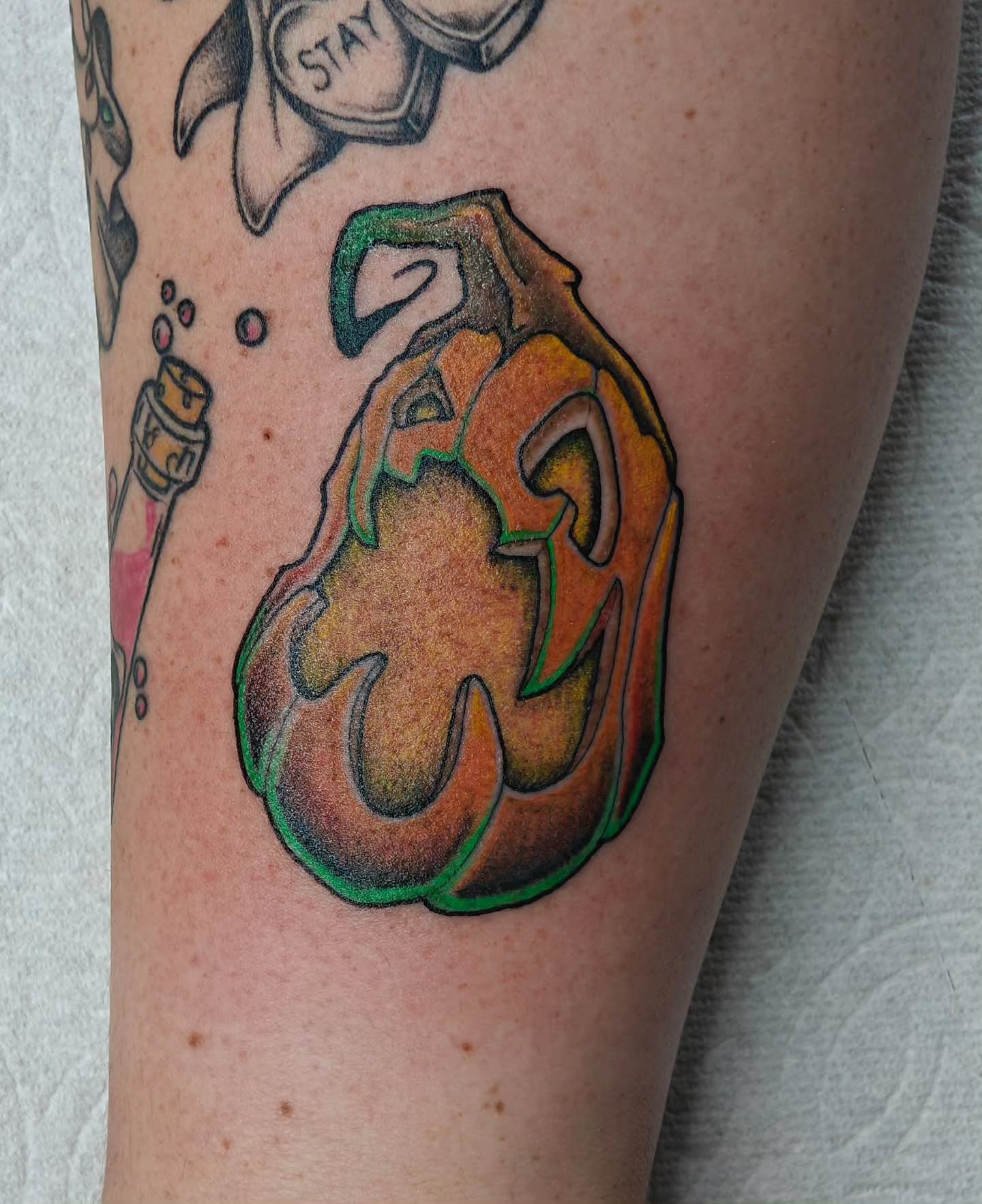 Flame dotwork tattoo on the forearm by Tattoos by Reed Blount