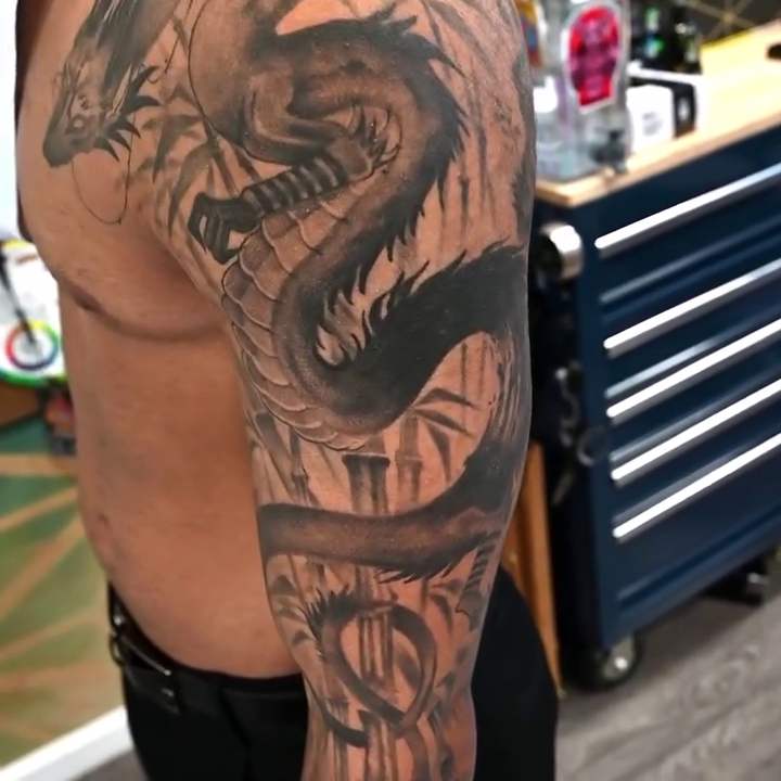 Tattoo by @gersaint — japanese_irezumi, black_and_grey
