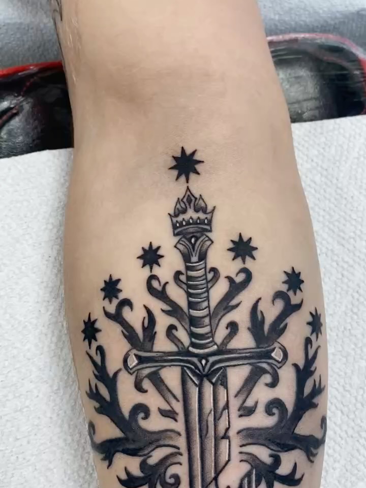Tattoo by @meadowzmodificationz — black_and_grey