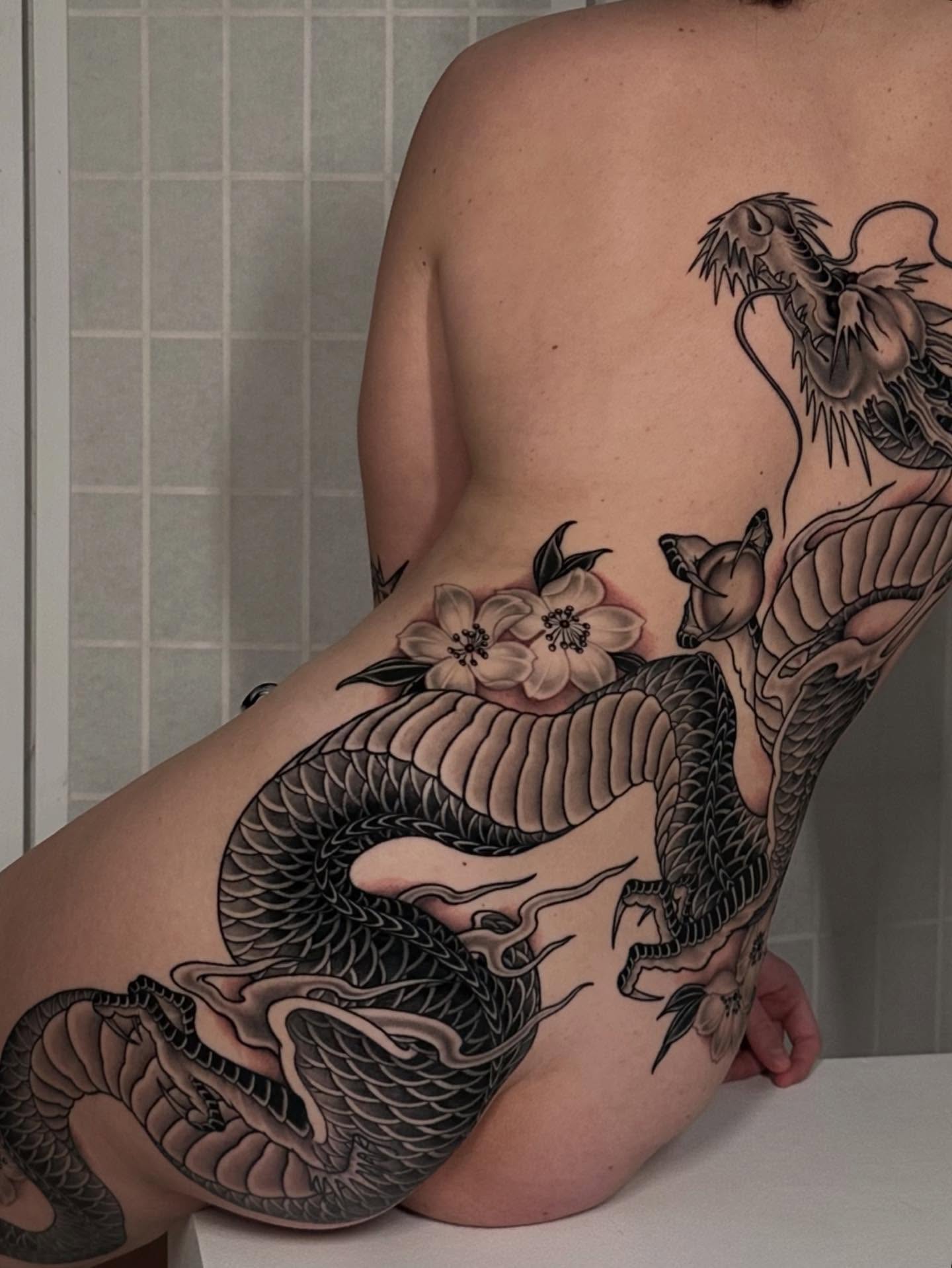 Tattoo by @henrytattoos — black_and_grey, japanese_irezumi