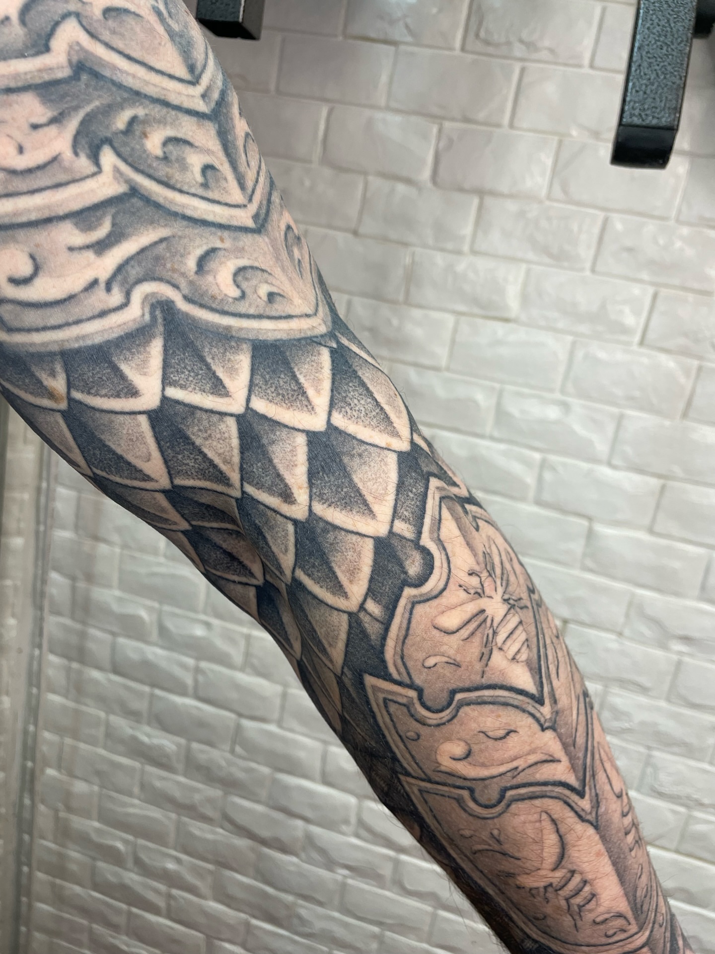 Tattoo by @firststepentropy — black_and_grey, geometric