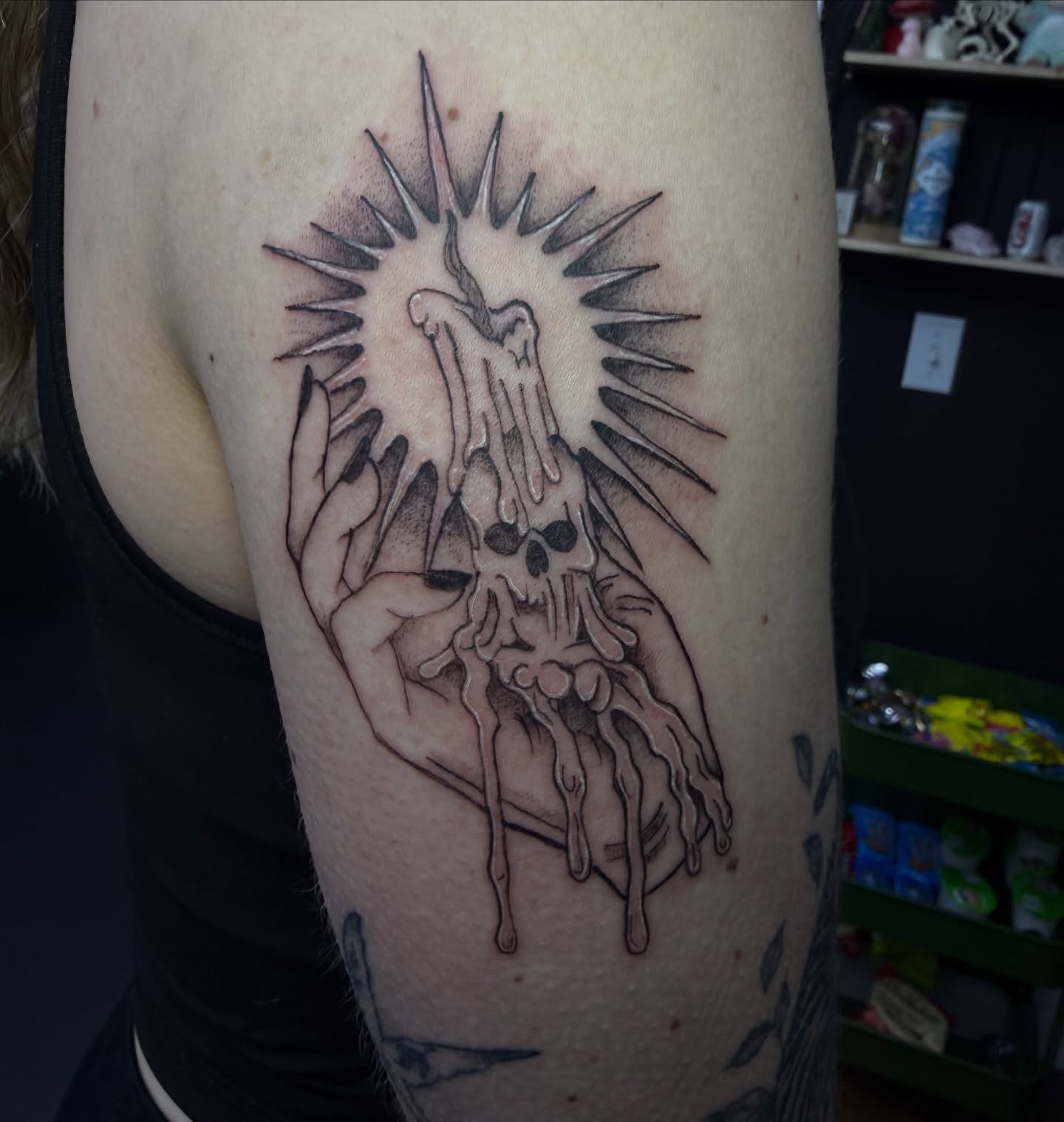 Tattoo by @needlemami — black_and_grey, realism