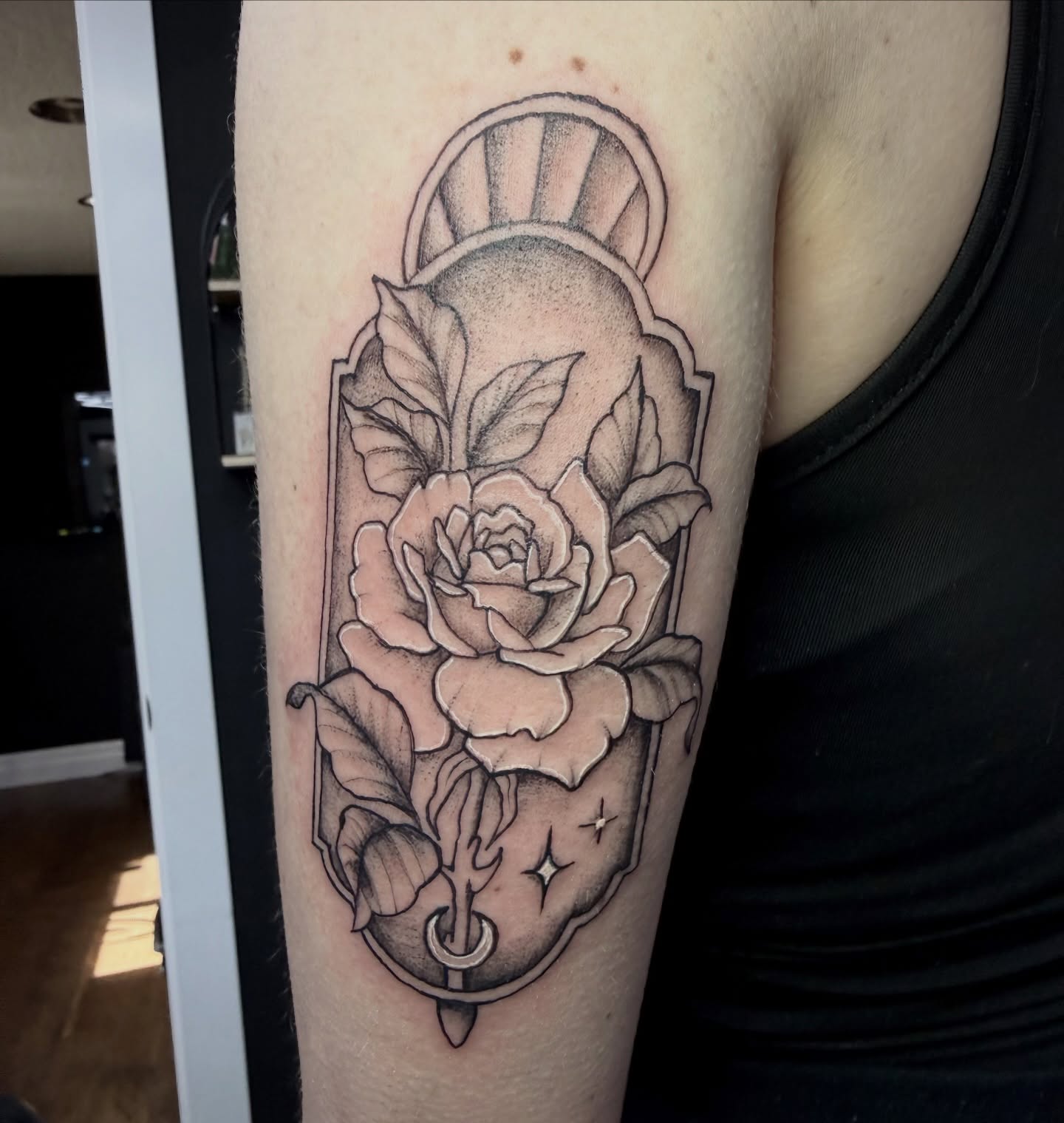 Tattoo by @needlemami — black_and_grey, realism