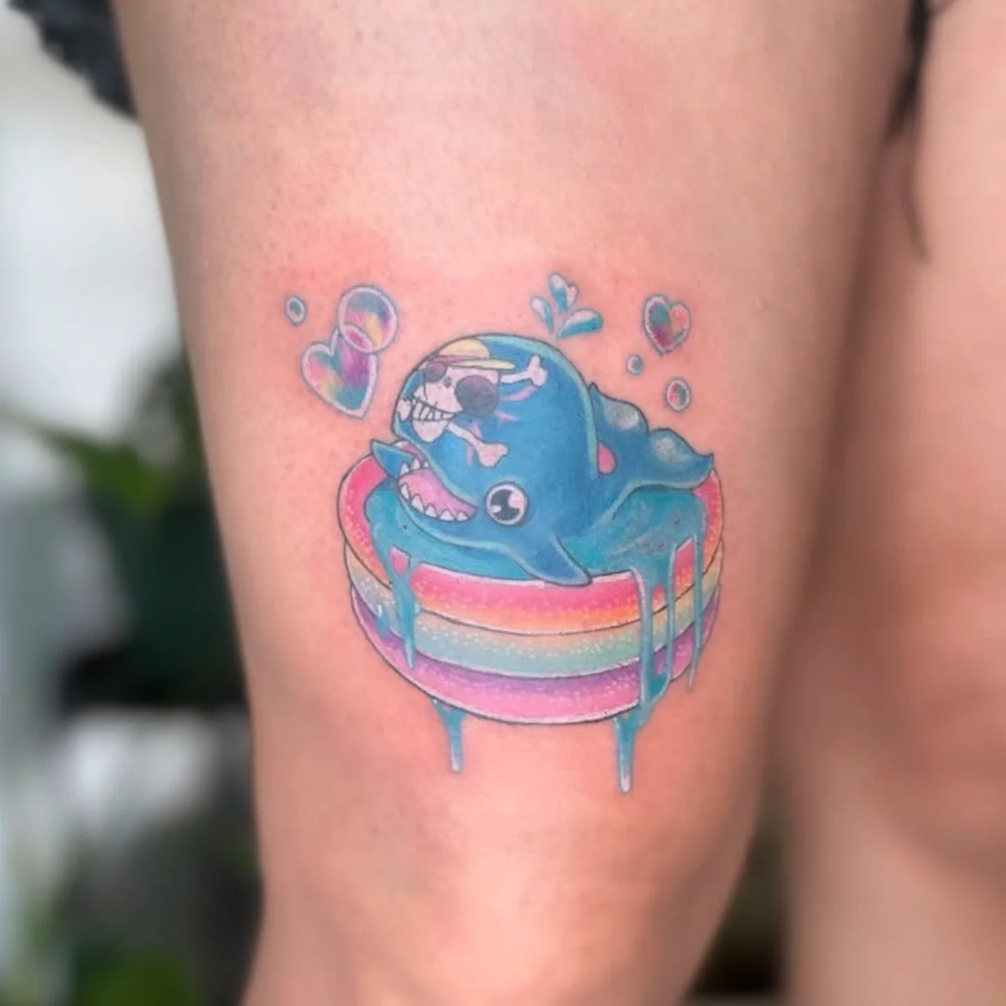Whale and pirate new school tattoo on the forearm by ᴍɪʟᴀ ꜱᴀꜱɪᴇᴛᴀ