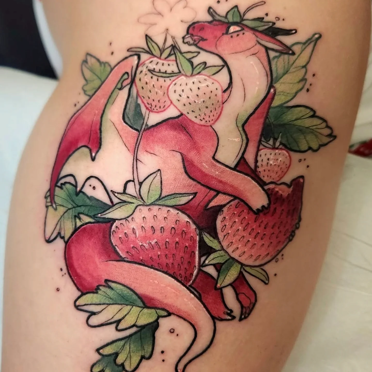 Tattoo by @therealinnerlip — american_traditional, dotwork