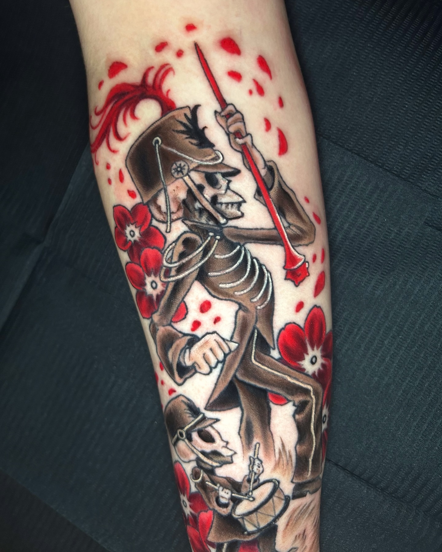 Tattoo by @oddzephyr — american_traditional, trash_polka