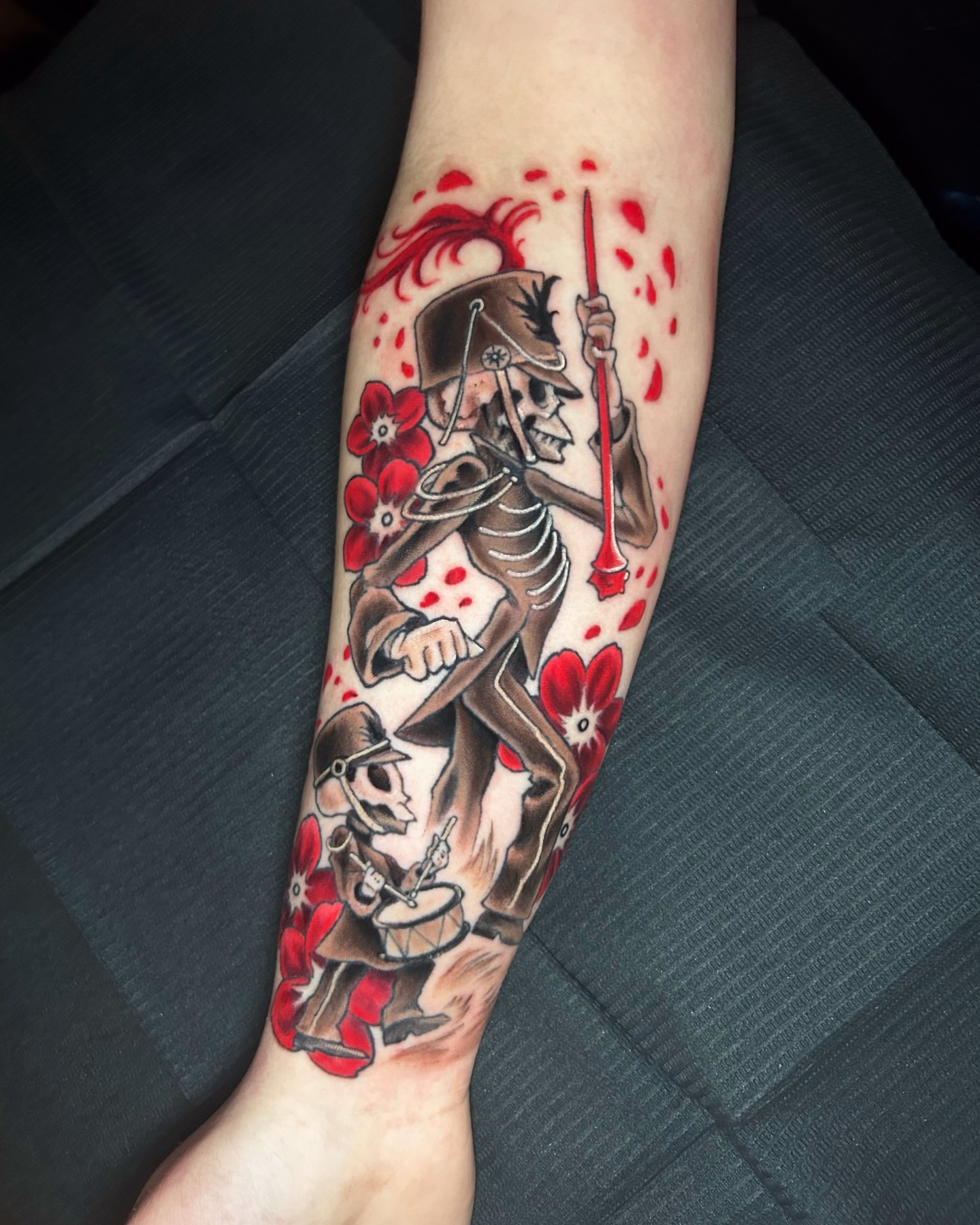 Tattoo by @oddzephyr — american_traditional, trash_polka