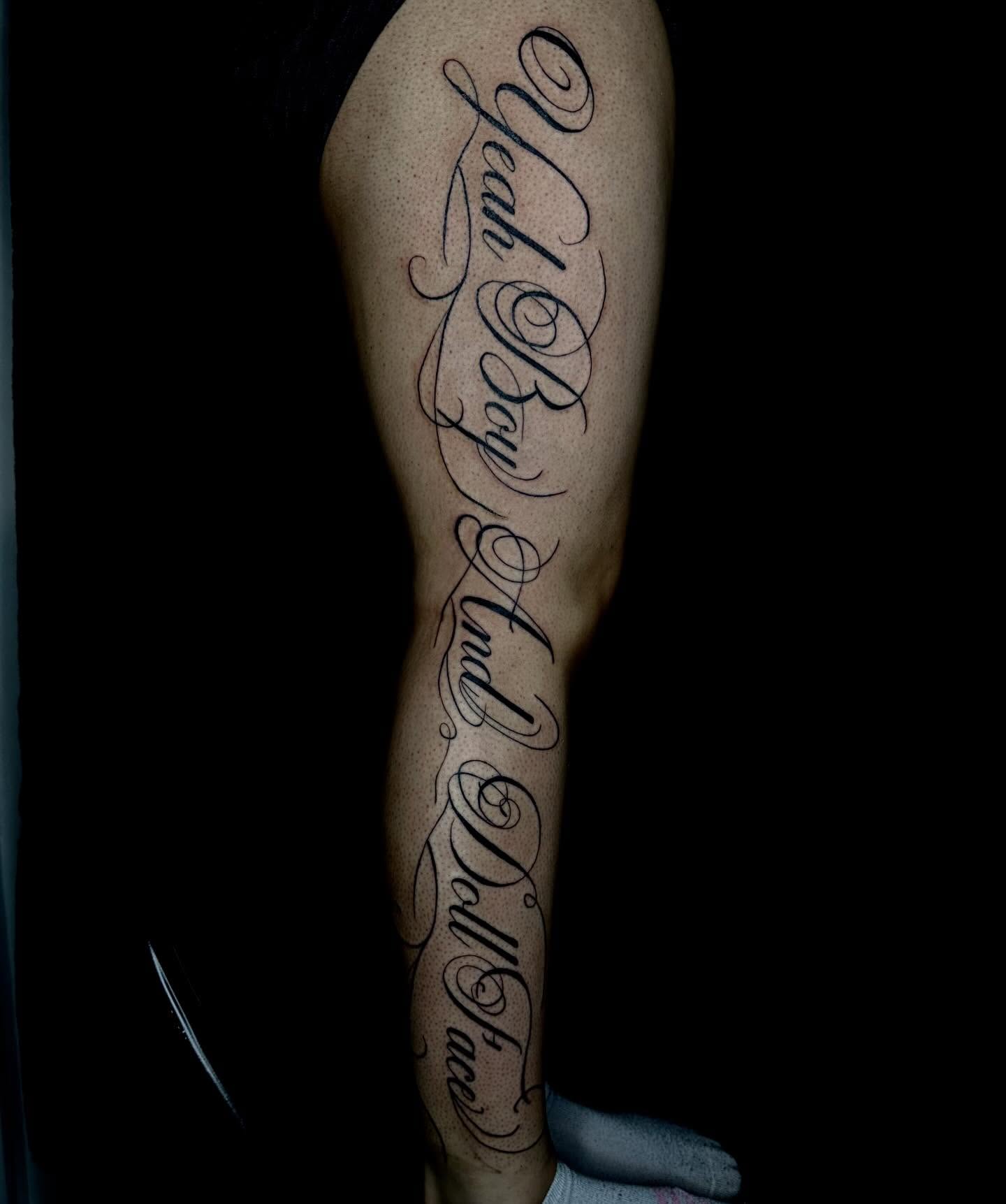 Tattoo by @forbidden_skin_designs — lettering_script