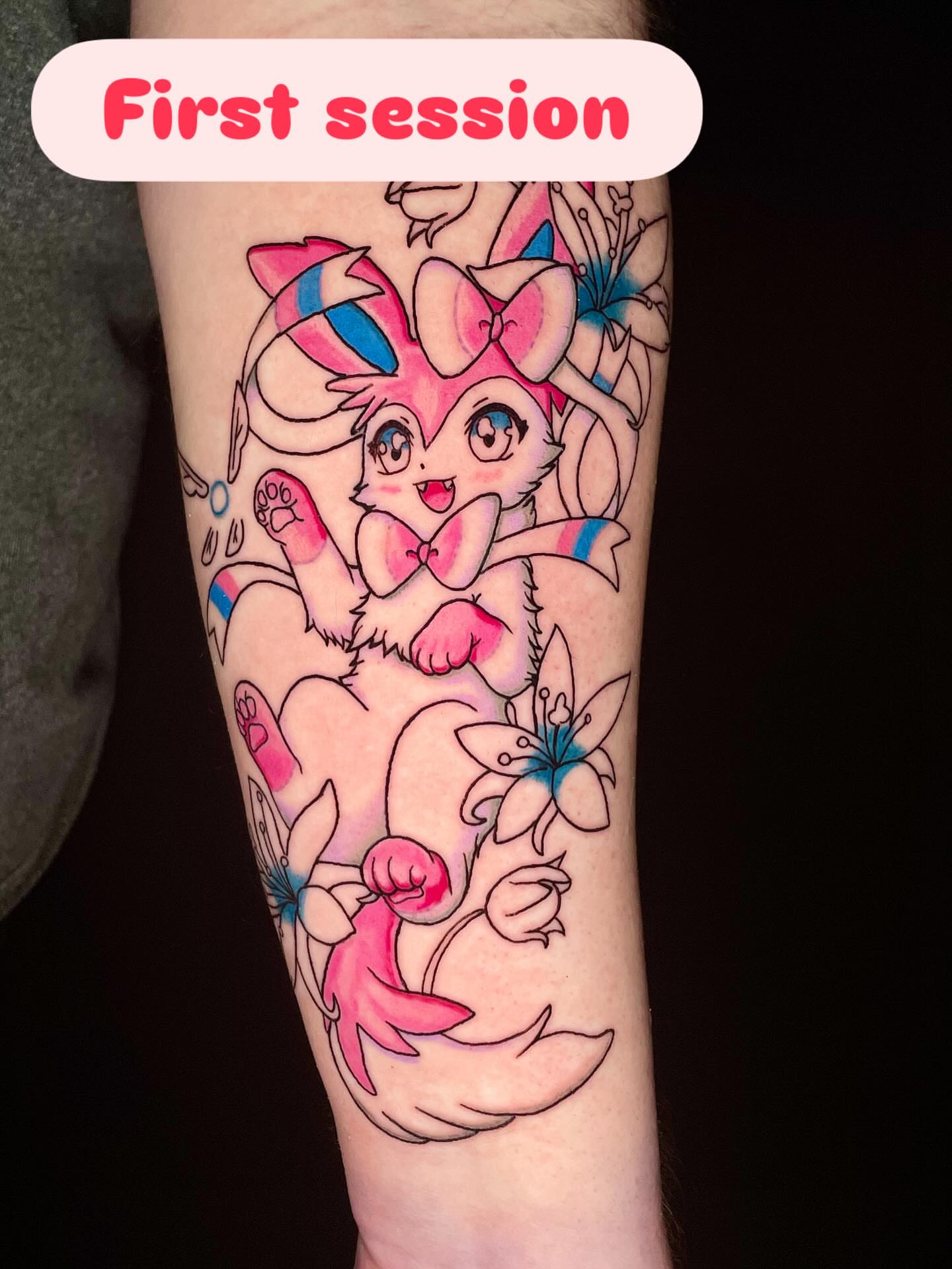 Chibi character anime tattoo on the forearm by ๐ท๐ซKevan๐๐ท