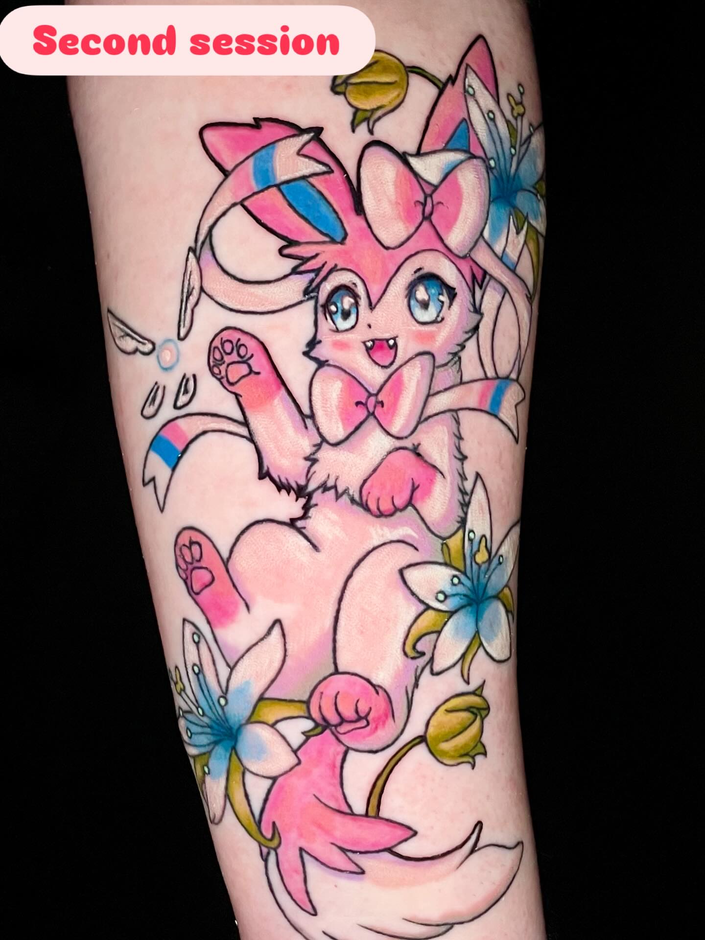 Jigglypuff anime tattoo on the forearm by ๐ท๐ซKevan๐๐ท