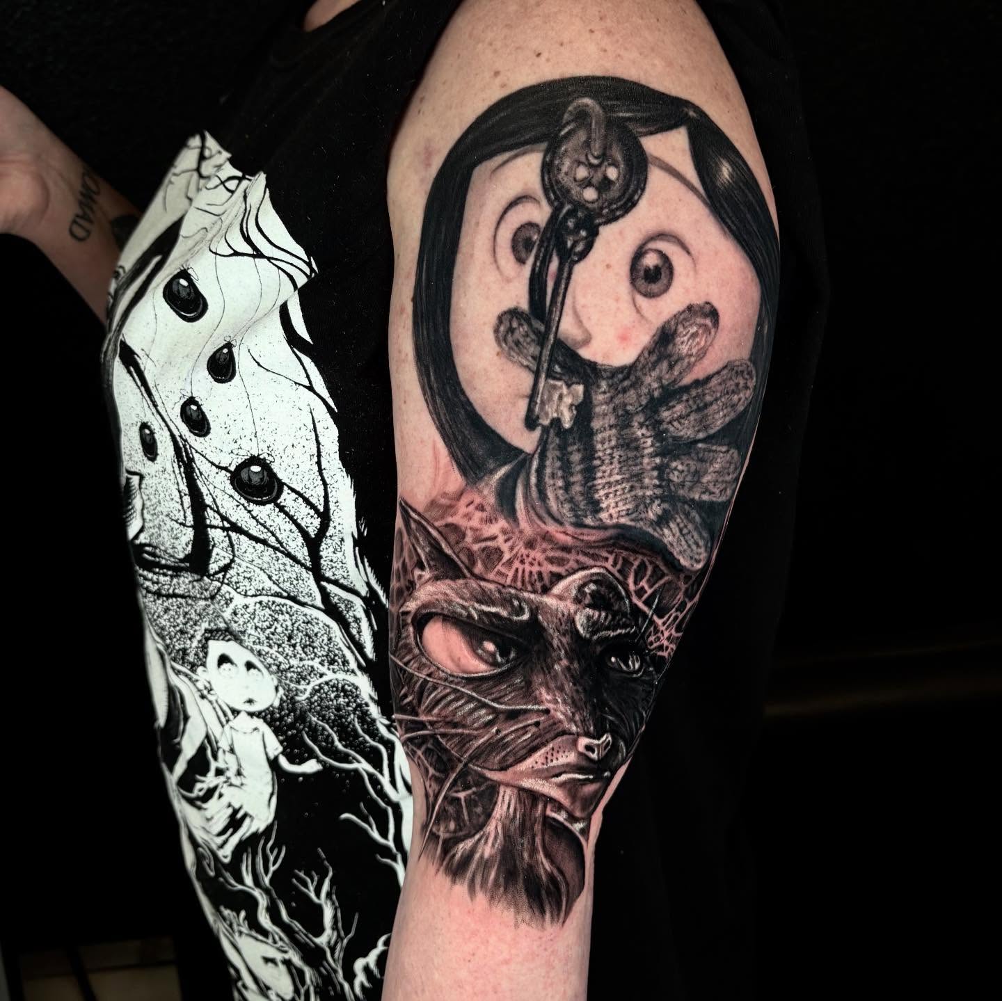 Tattoo by @simplyselaart — dark_realism, dotwork