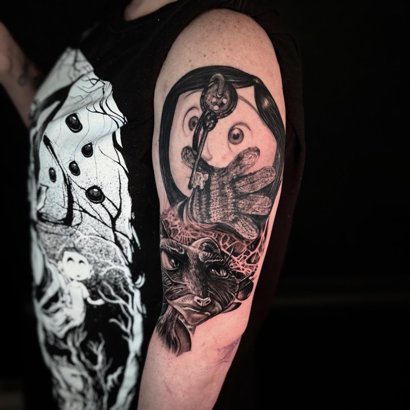 Tattoo by @simplyselaart — dotwork, dark_realism