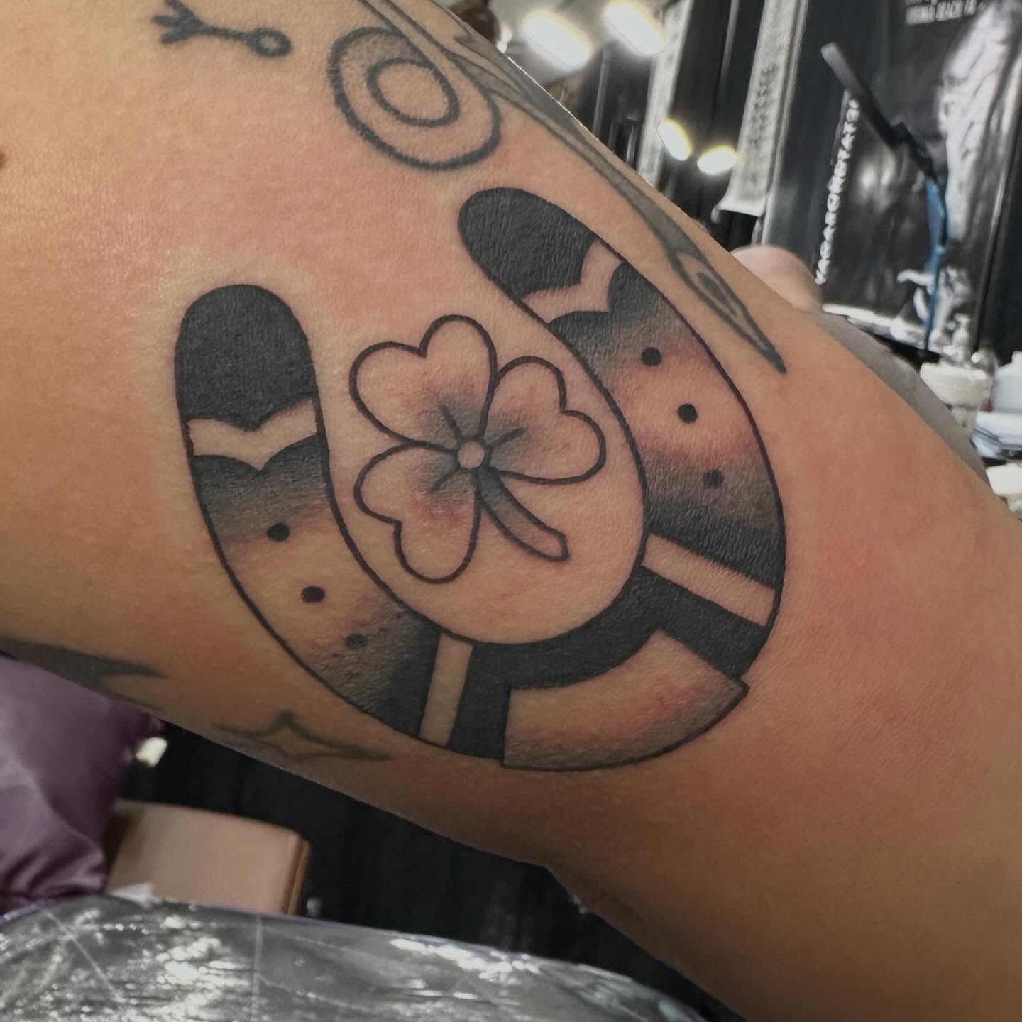 Tattoo by @madwashtattoos — dotwork, geometric