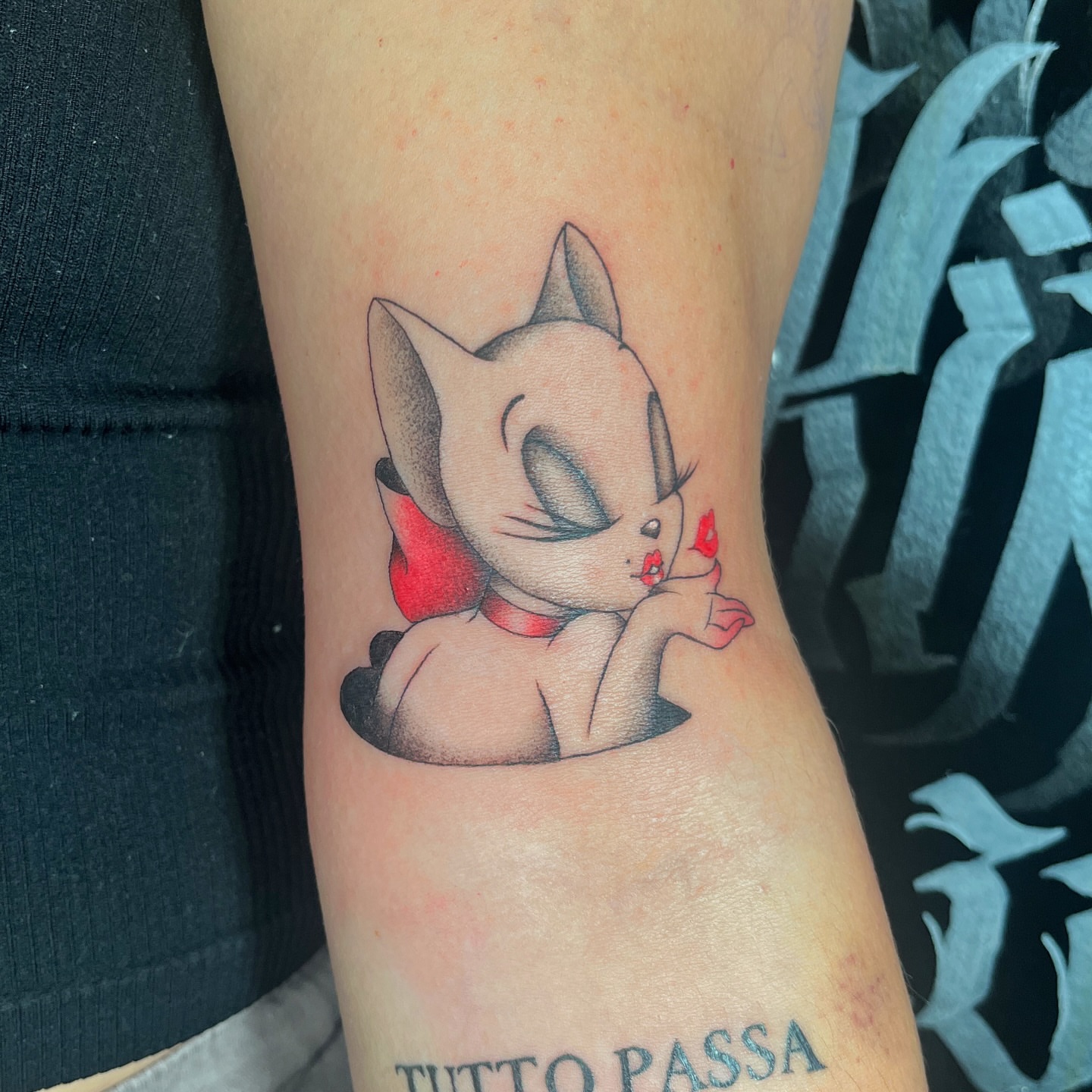 Cat anime tattoo on the forearm by soph ଘ(੭ˊᵕˋ)੭