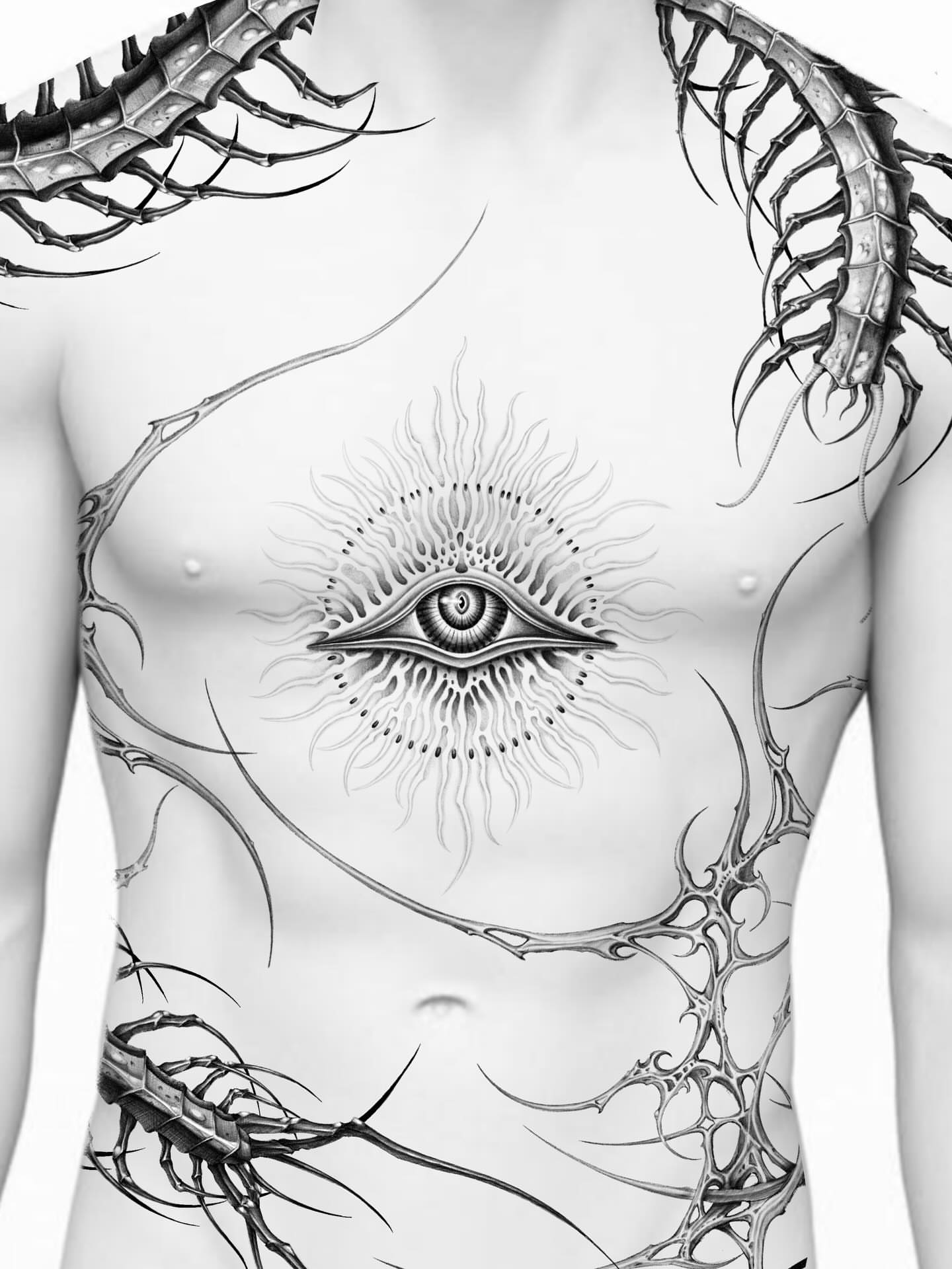 Tattoo by @minblackwork β black_and_grey, geometric