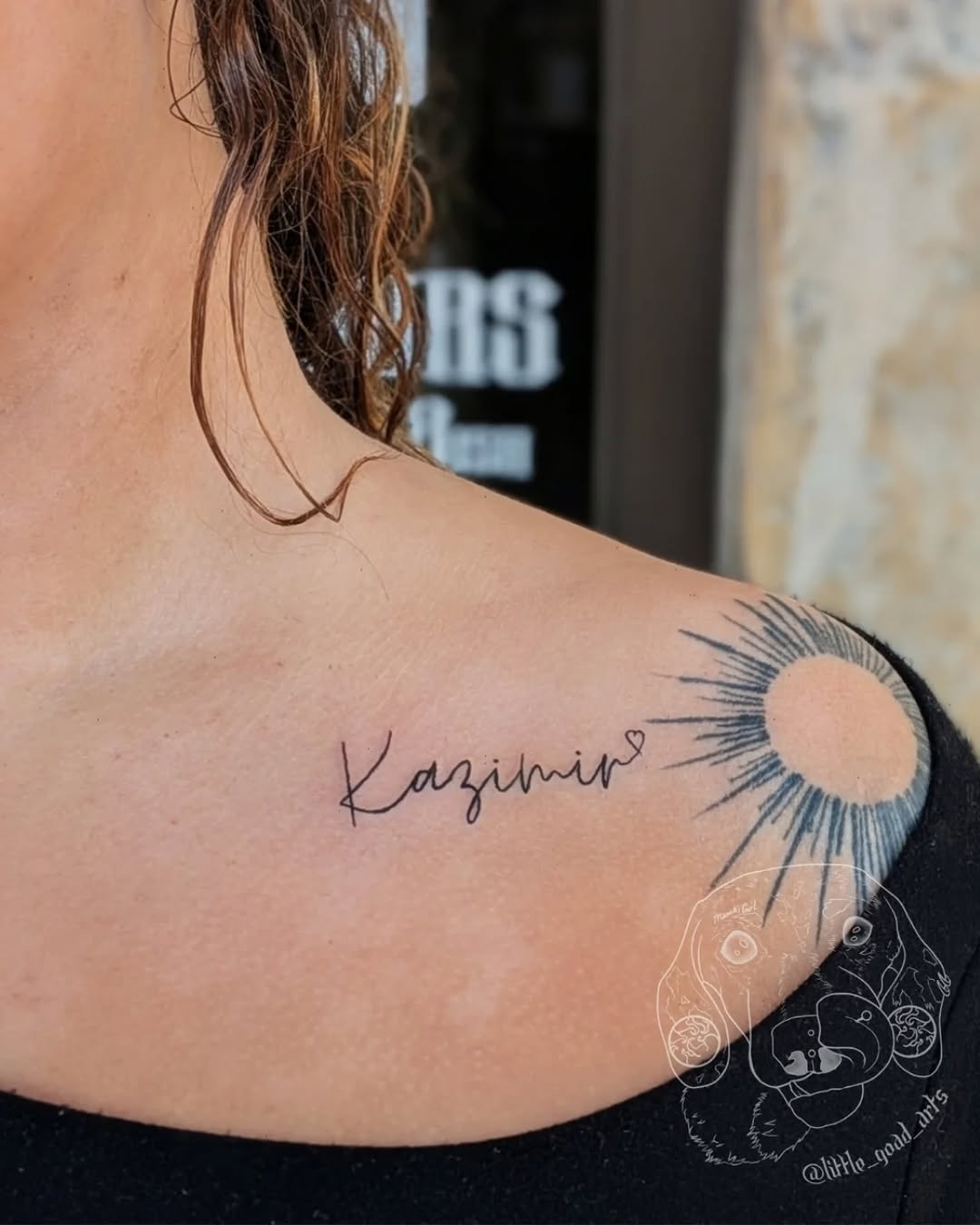 Tattoo by @little_goad_arts โ lettering_script, fine_line