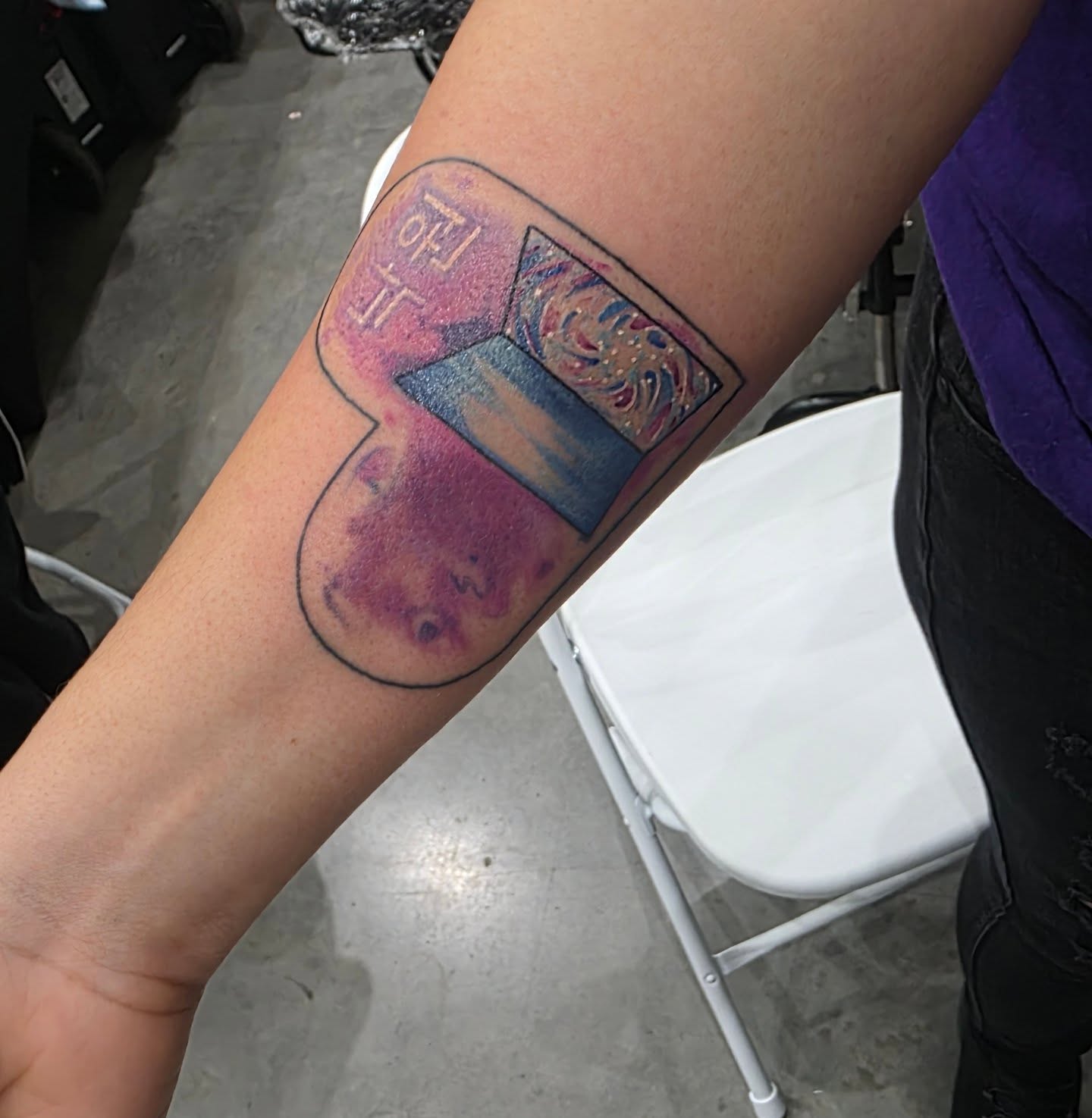Tattoo by @cerberustattoos — dotwork, watercolor