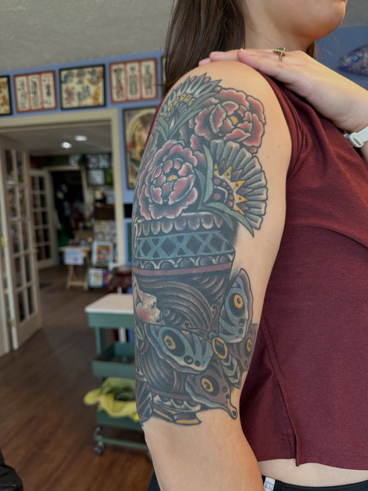 Tattoo by @terminatrixx — american_traditional, geometric