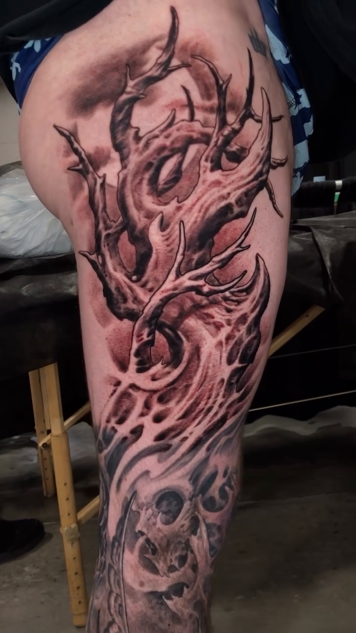 Tattoo by @oakadams โ dark_realism, black_and_grey