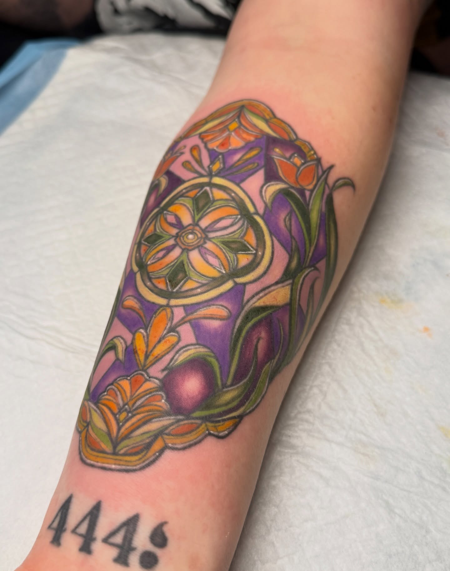 Floral mandala geometric tattoo on the forearm by ✨Syreena✨