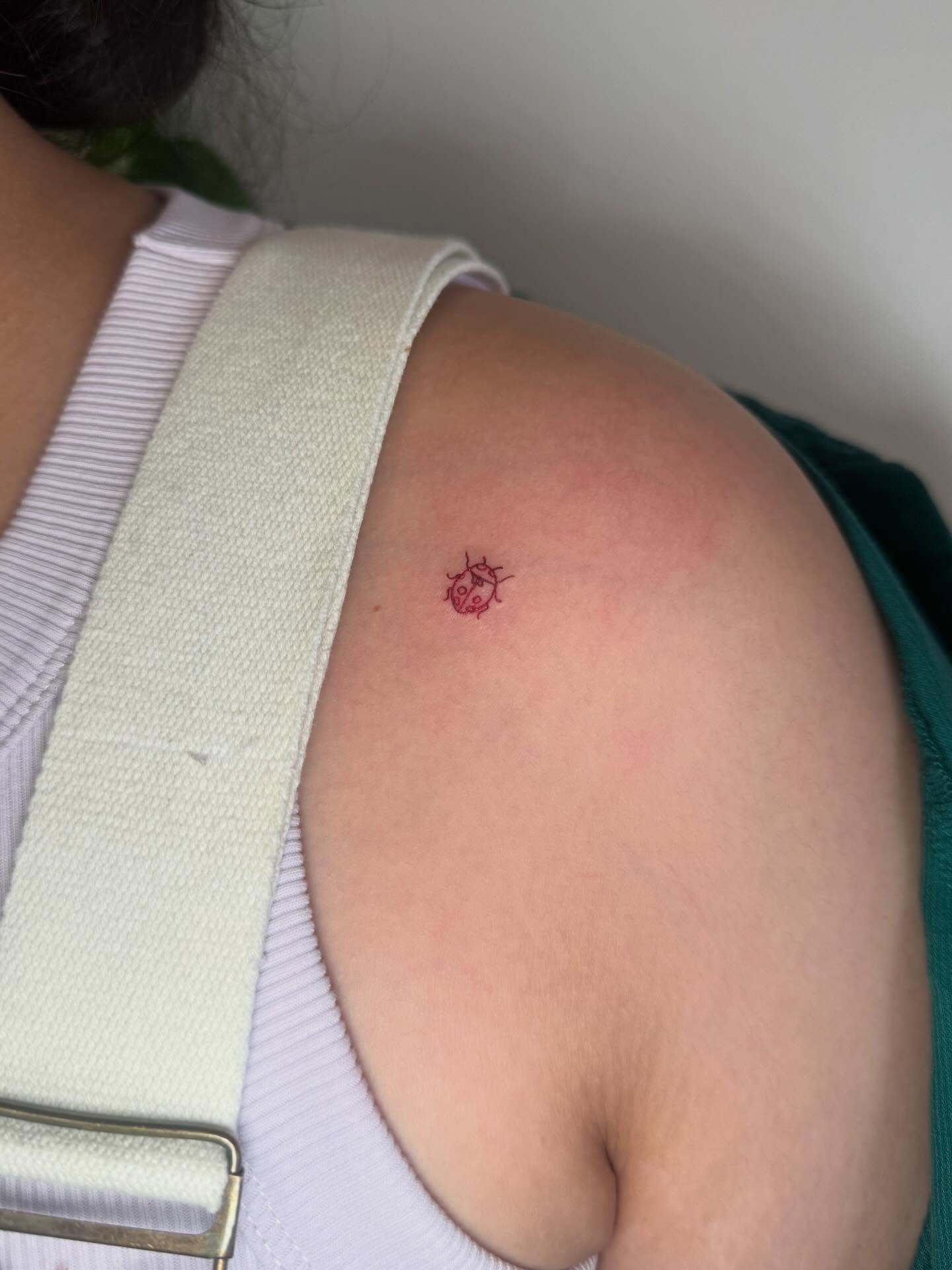 Bug dotwork tattoo on the shoulder by Angela Nery, South Jordan, Utah
