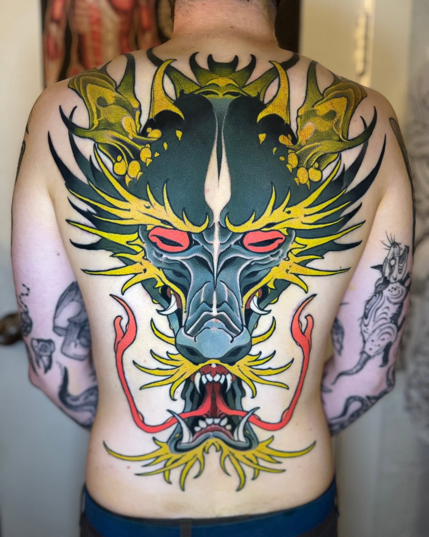 Tattoo by @sacred_crow — american_traditional, dotwork