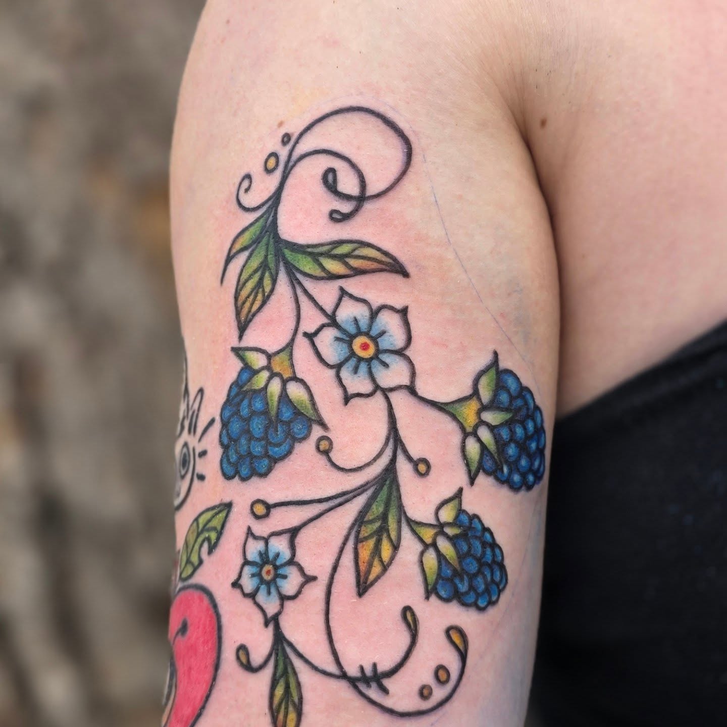 Tattoo by @junibugtat — american_traditional, dotwork